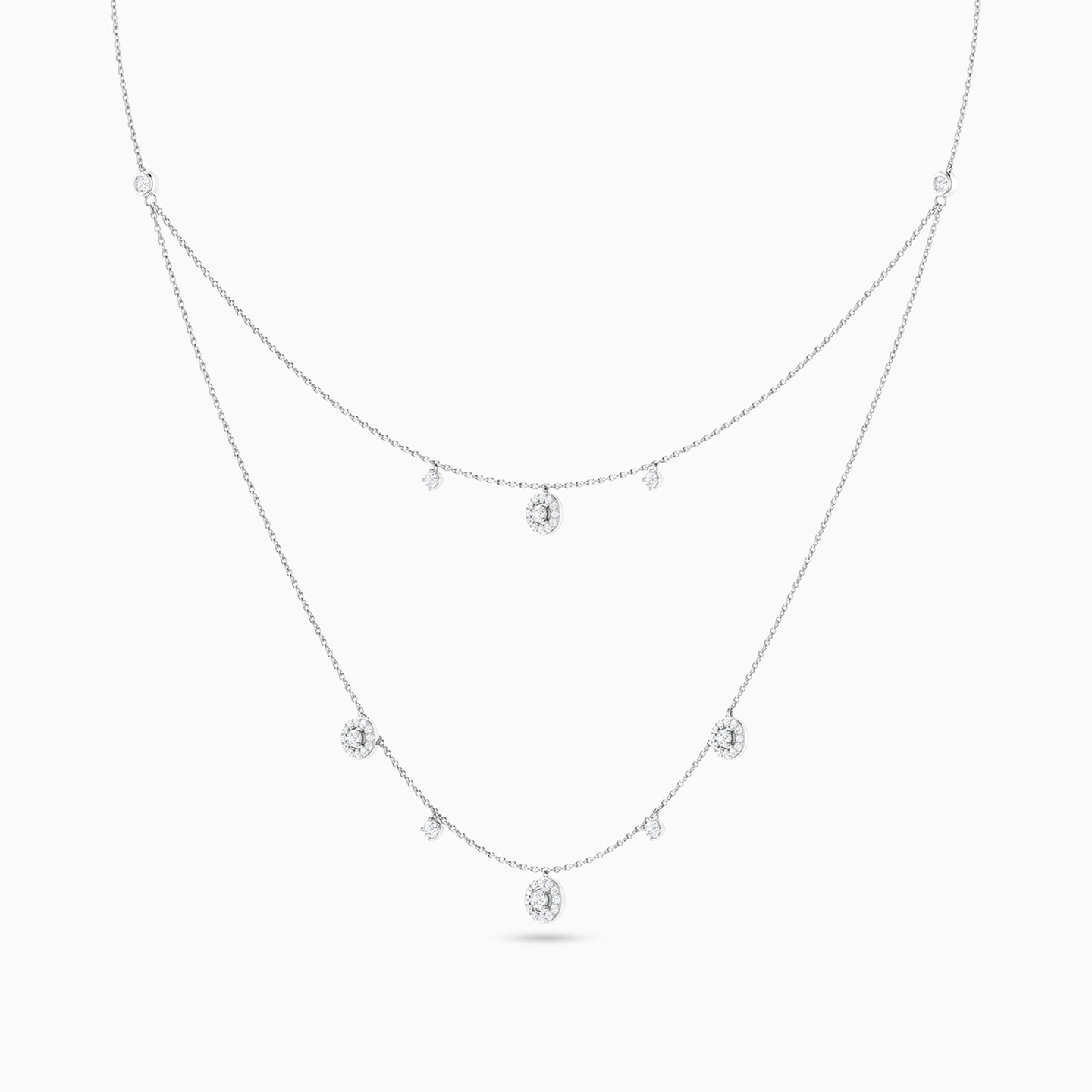 18K Gold Diamond Layered Necklace - 3