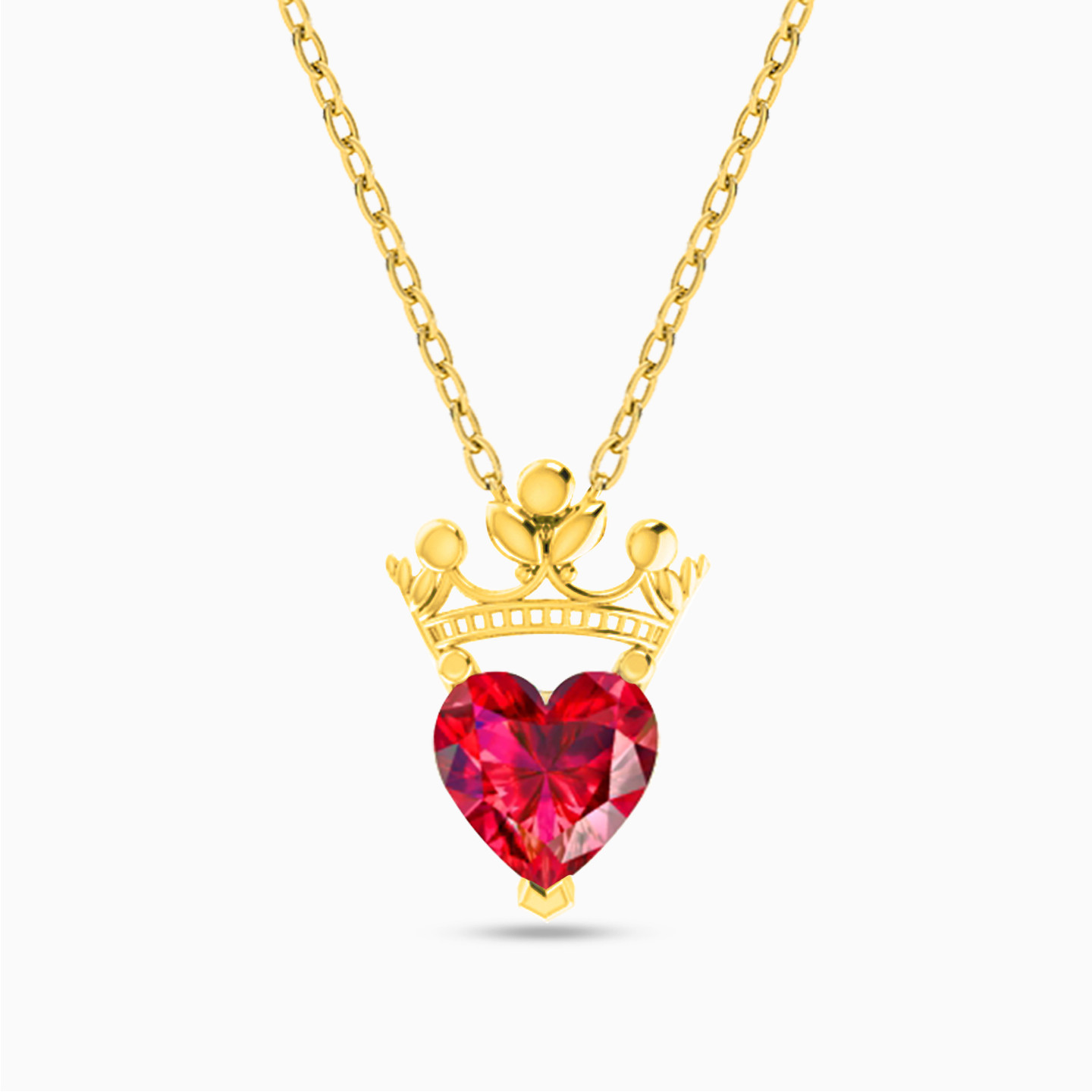 Heart Red Stone Necklace in 18K Gold Heart Red Stone Necklace in 18K Gold