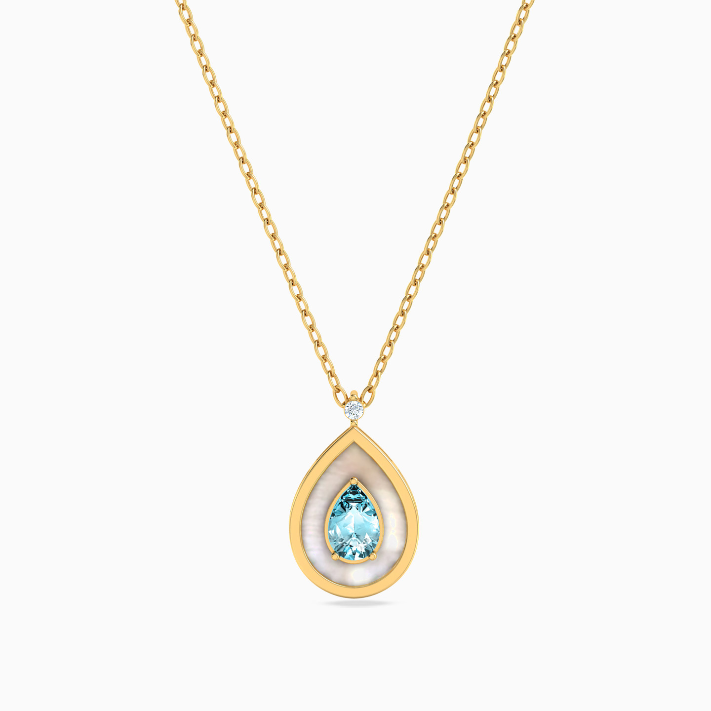 18K Gold Diamond & Colored Stones Pendant Necklace