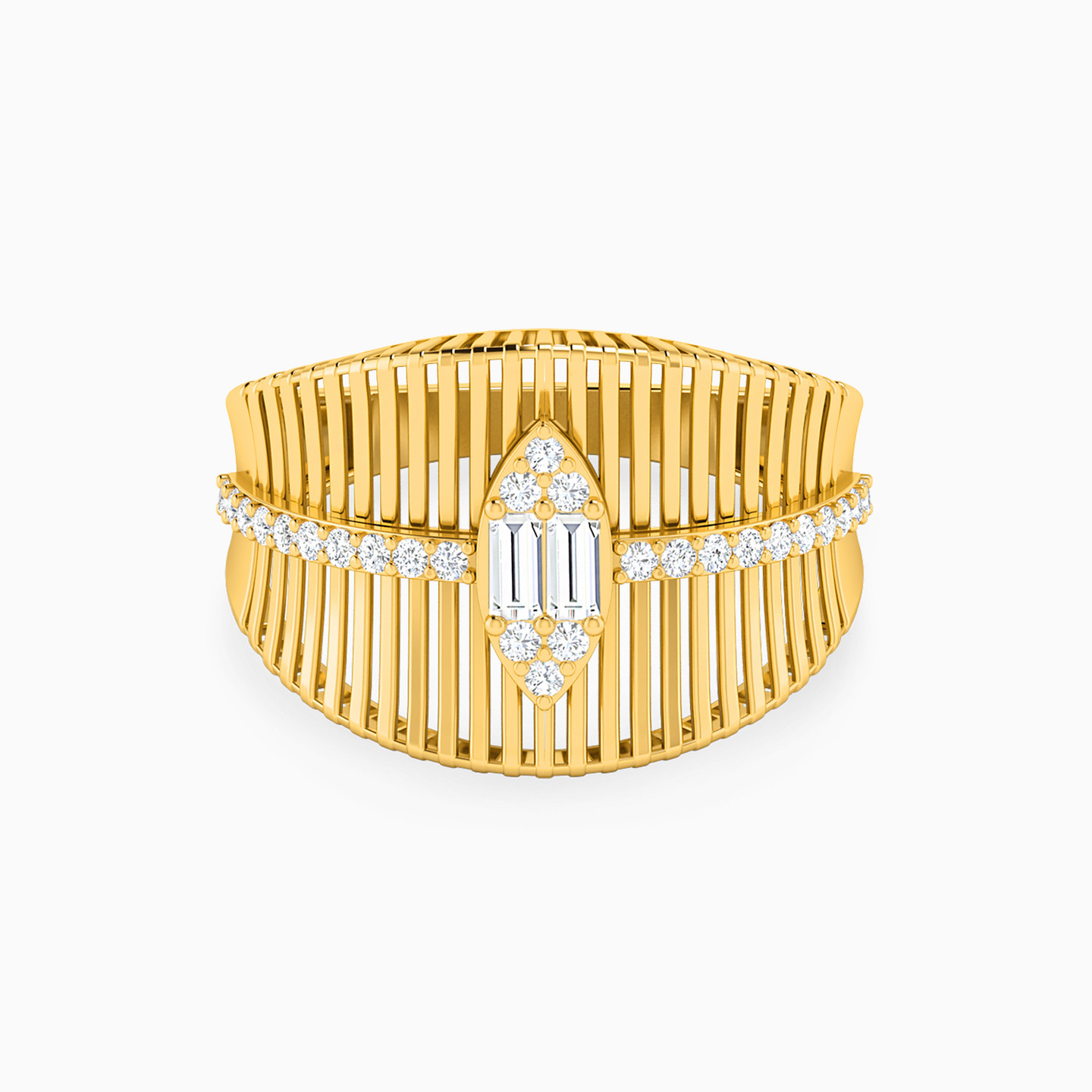 Marquise Cubic Zirconia Ring in 21K Gold