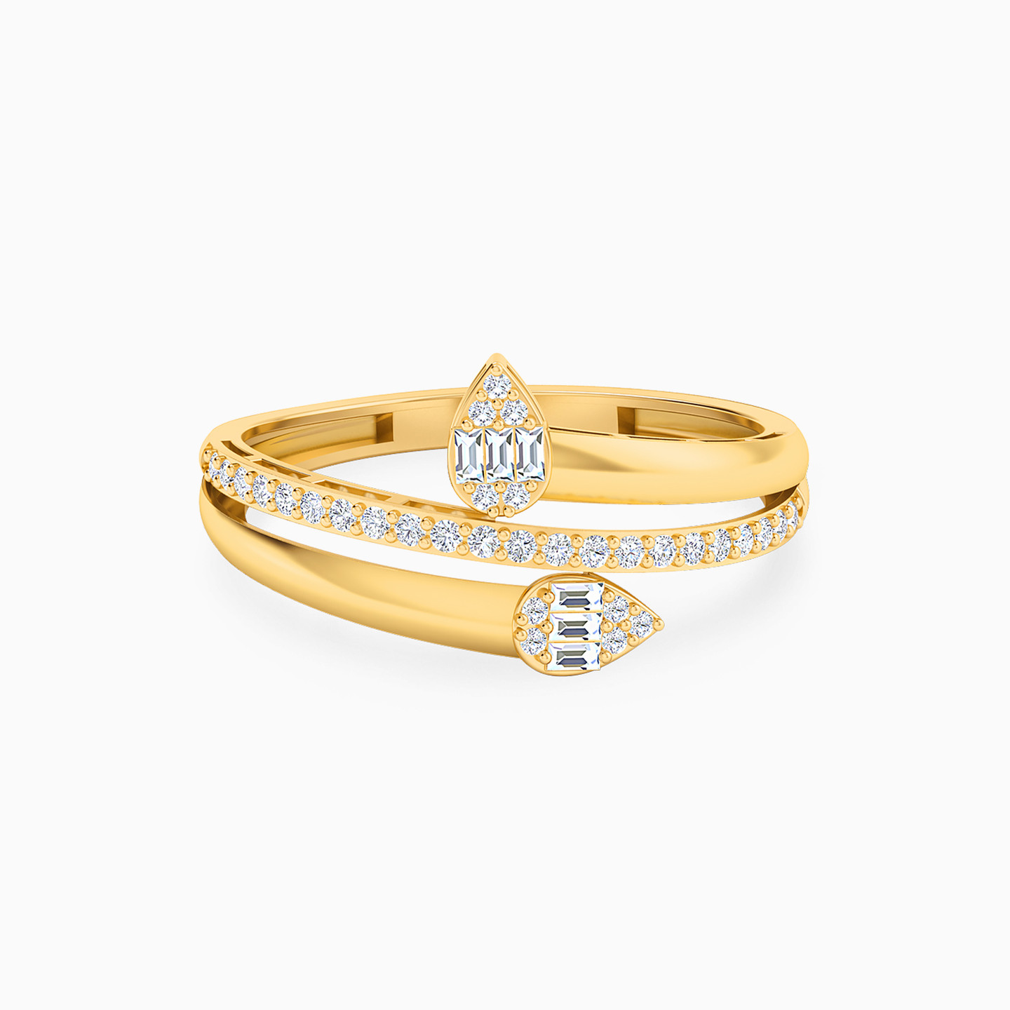 21K Gold Cubic Zirconia Two-headed Ring