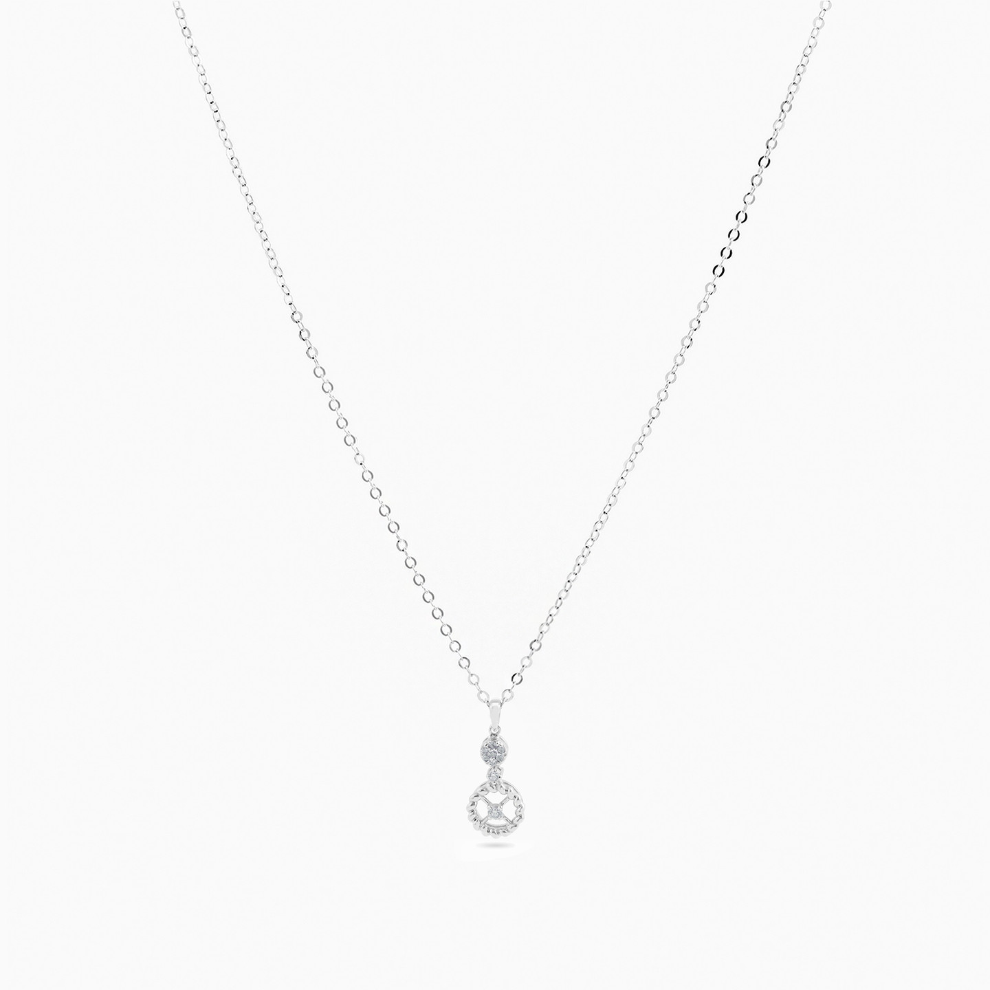 Circle Diamond Necklace in 18K Gold - 3 Circle Diamond Necklace in 18K Gold - 3
