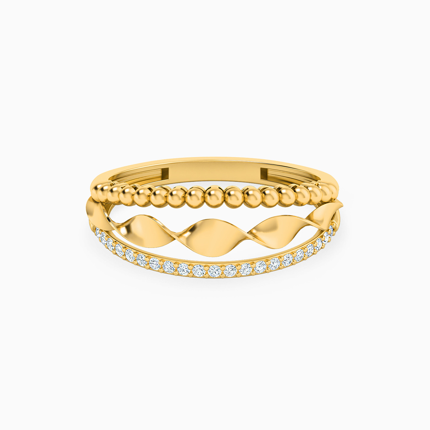Twist Cubic Zirconia Ring in 21K Gold Twist Cubic Zirconia Ring in 21K Gold