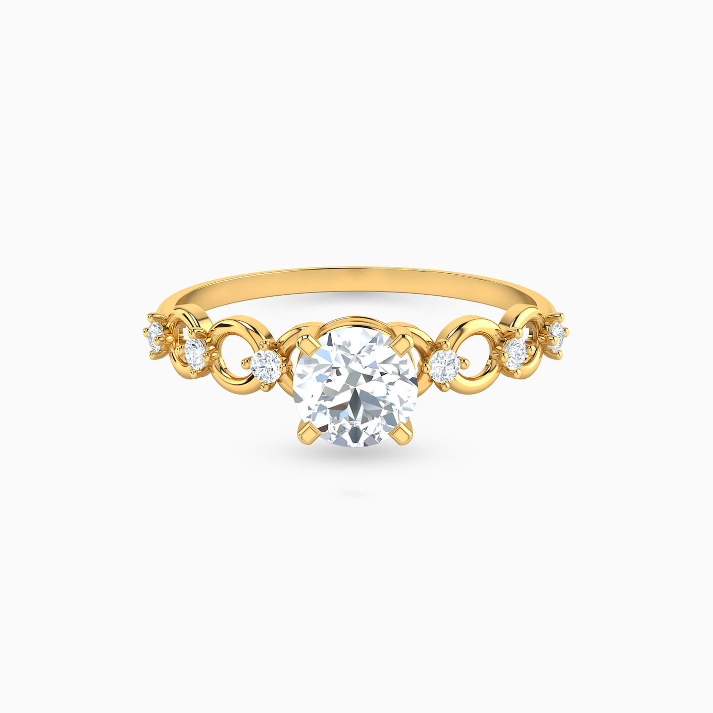 21K Gold Cubic Zirconia Statement Ring