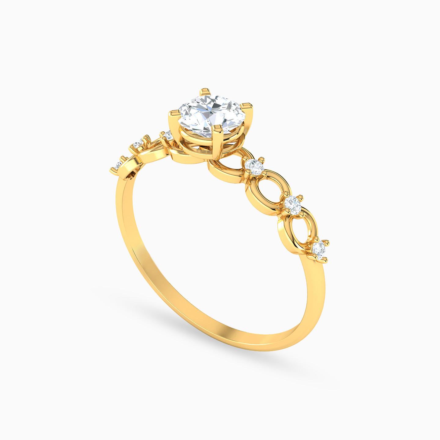 21K Gold Cubic Zirconia Statement Ring - 2