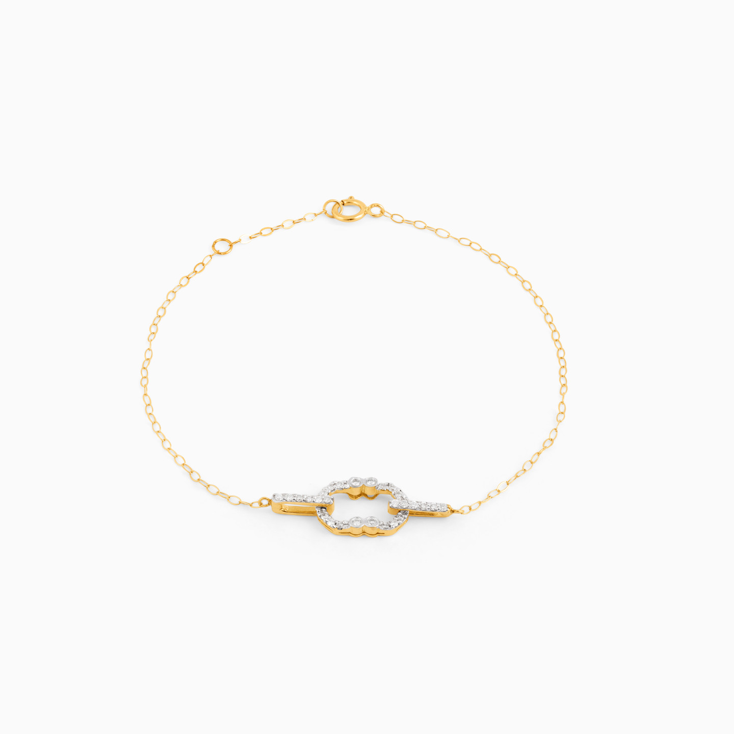 Oval Diamond Chain Bracelet in 18K Gold - 2 Oval Diamond Chain Bracelet in 18K Gold - 2