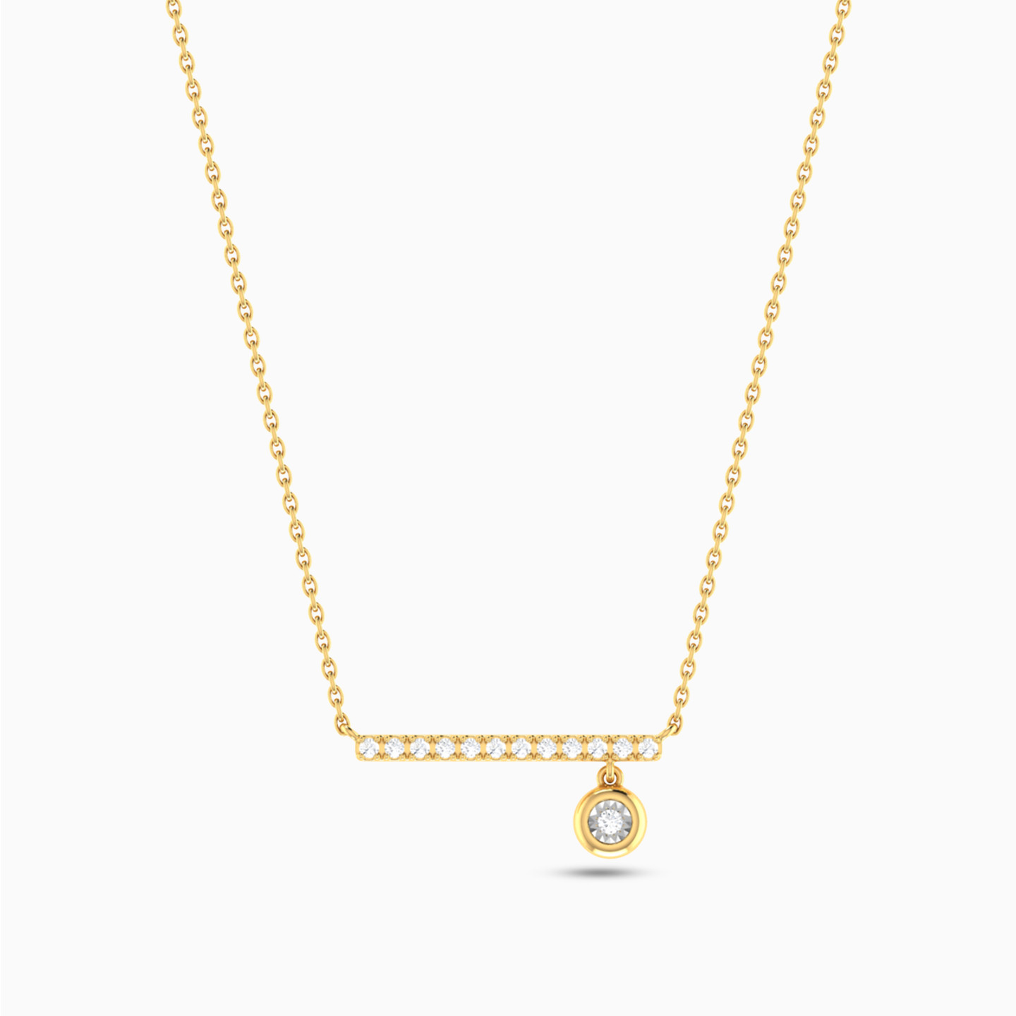 Pear Diamond Necklace in 18K Gold - 4 Pear Diamond Necklace in 18K Gold - 4
