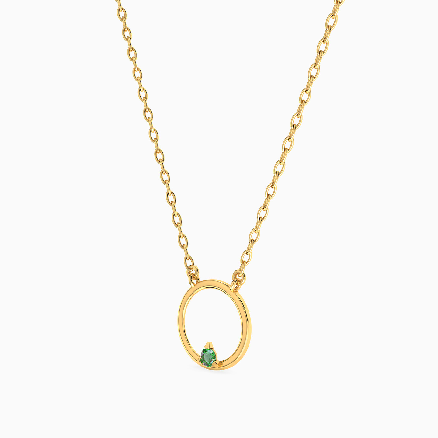 18K Gold Colored Stones Pendant Necklace - 2