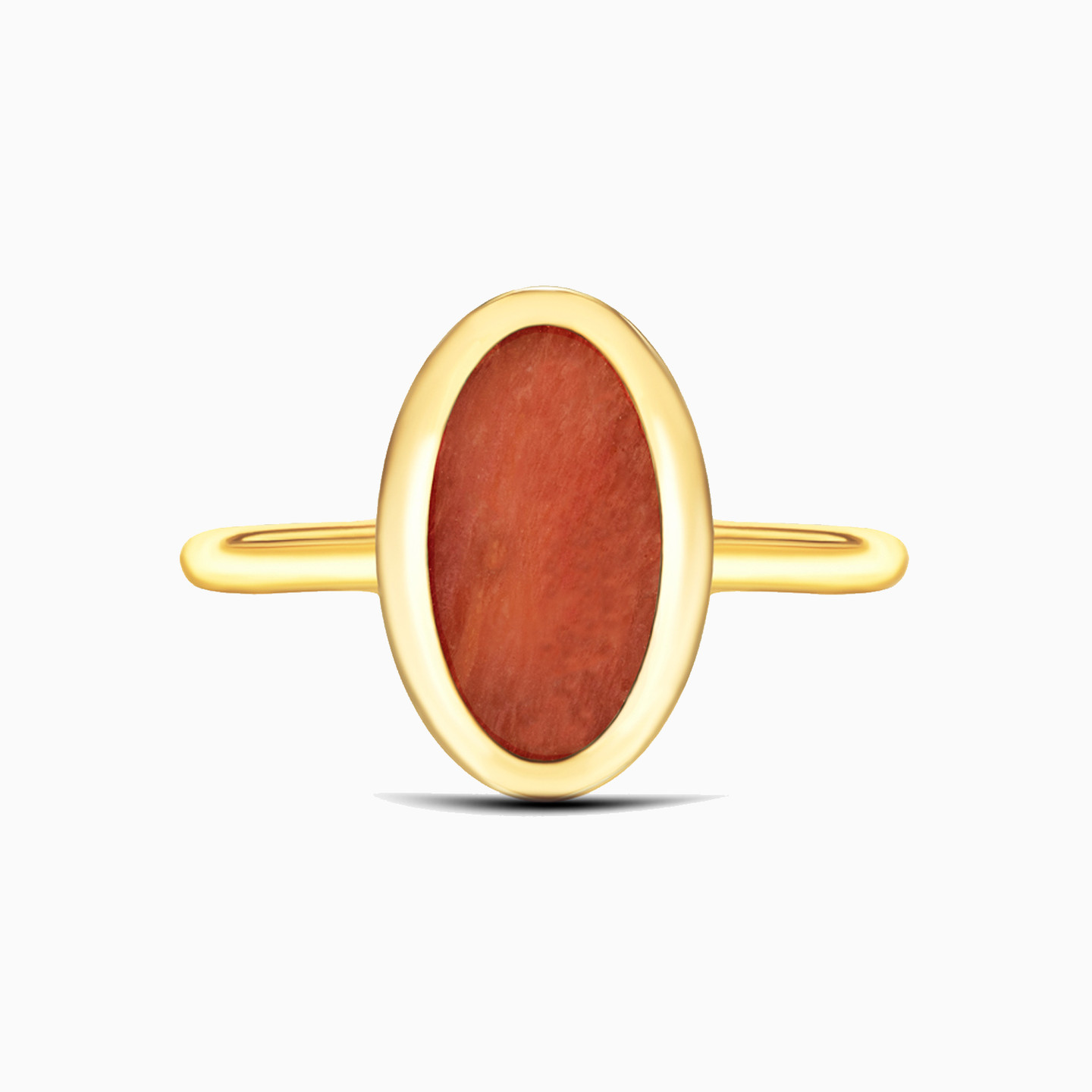 Oval Orange Stone Gold Plated Ring Oval Orange Stone Gold Plated Ring