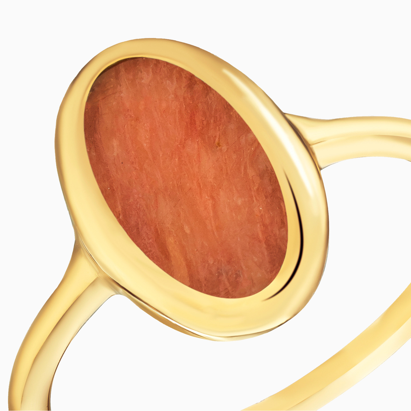 Oval Orange Stone Gold Plated Ring - 3 Oval Orange Stone Gold Plated Ring - 3