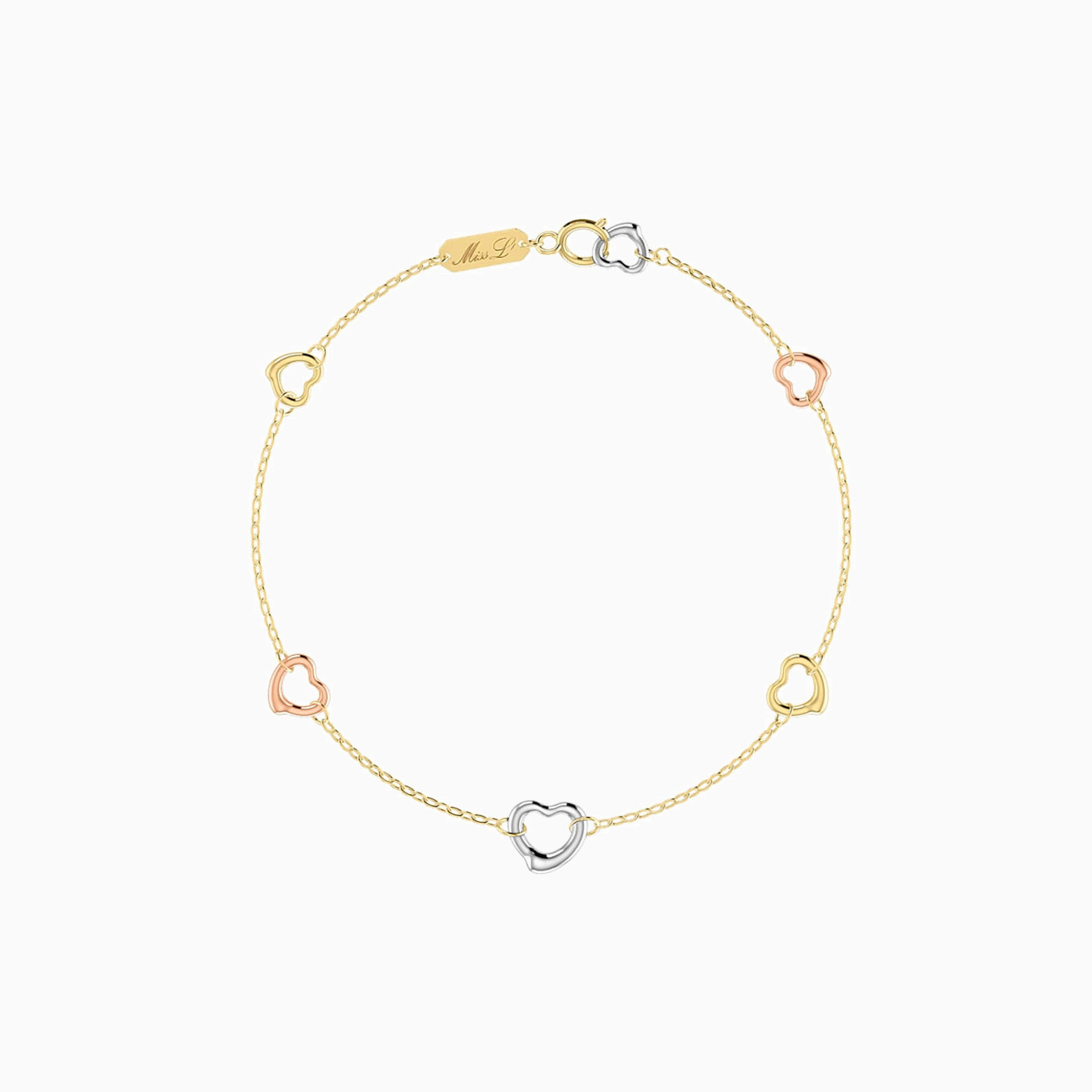 Heart Chain Bracelet in 18K Gold