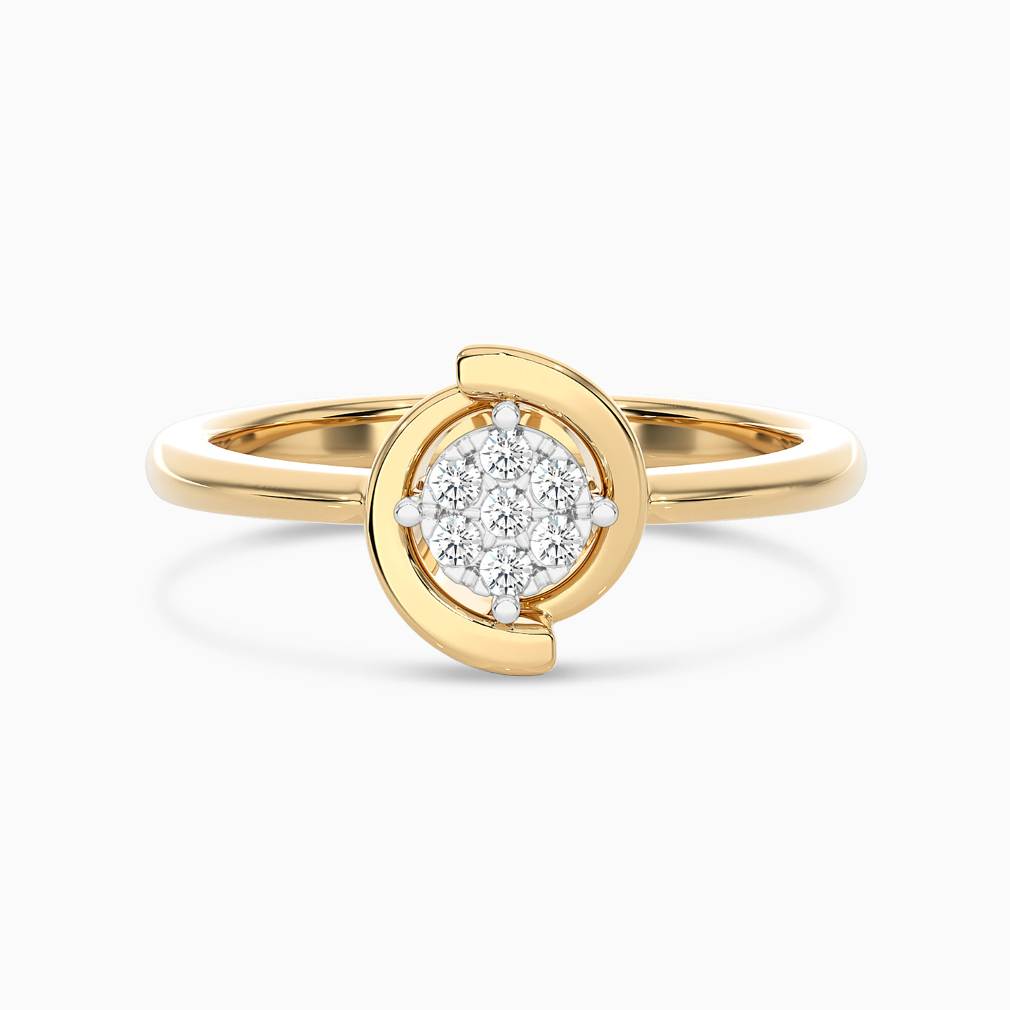 Circle Diamond Ring in 18K Gold - 2 Circle Diamond Ring in 18K Gold - 2