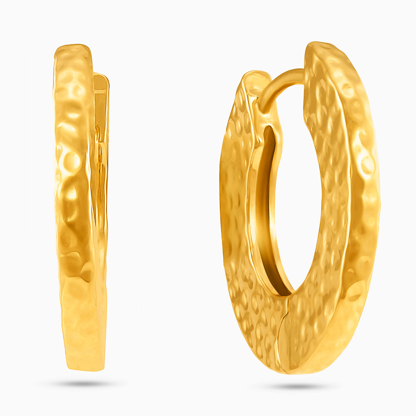 Textured Gold Plated Hoop Earrings