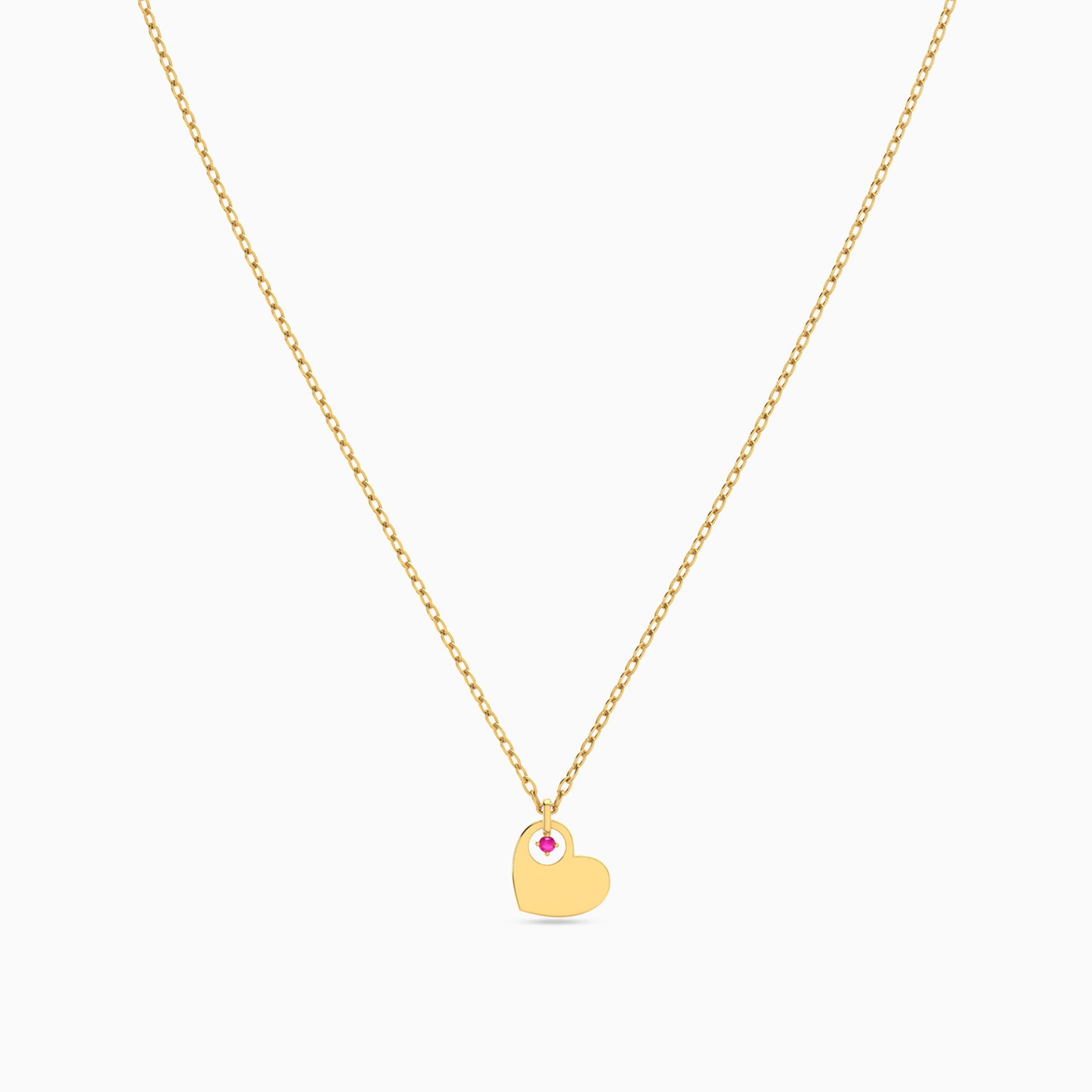 18K Gold Colored Stones Pendant Necklace - 3