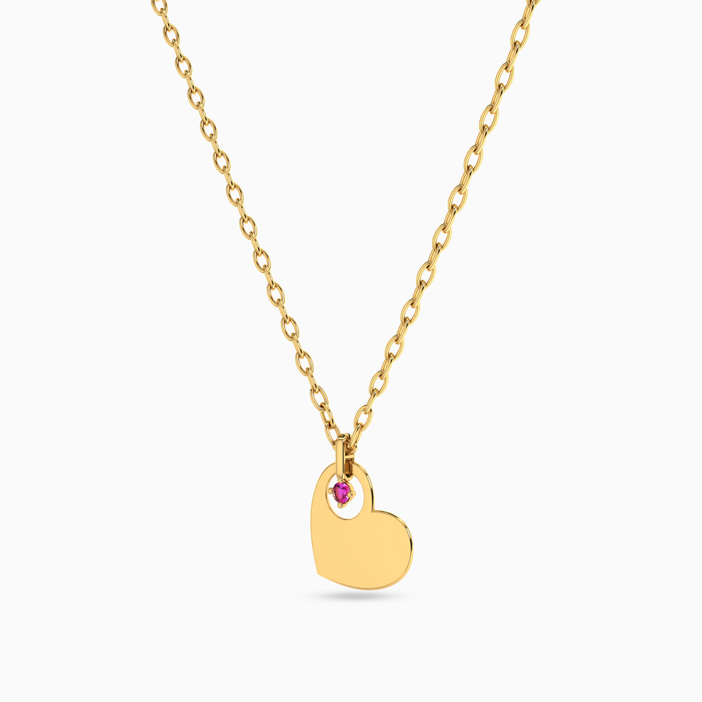 18K Gold Colored Stones Pendant Necklace - 2