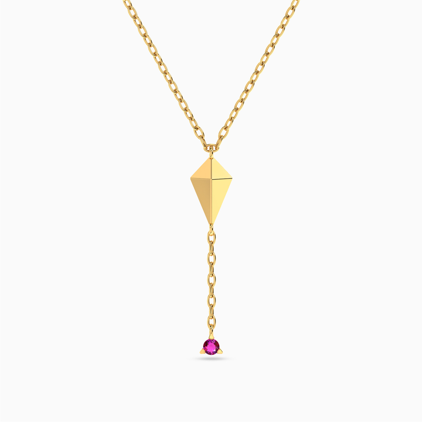 Kite Rose Stone Necklace in 18K Gold - 2 Kite Rose Stone Necklace in 18K Gold - 2