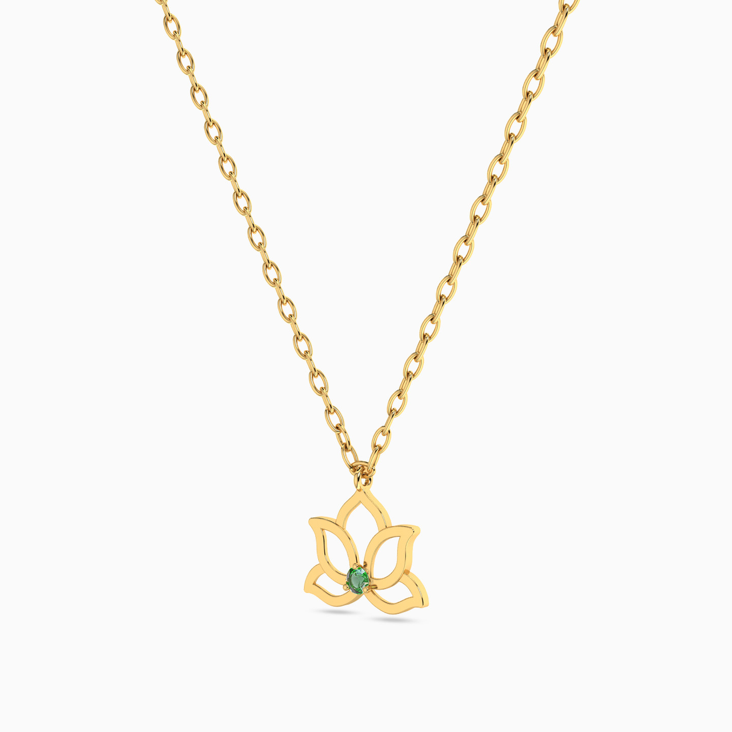 18K Gold Colored Stones Pendant Necklace - 2