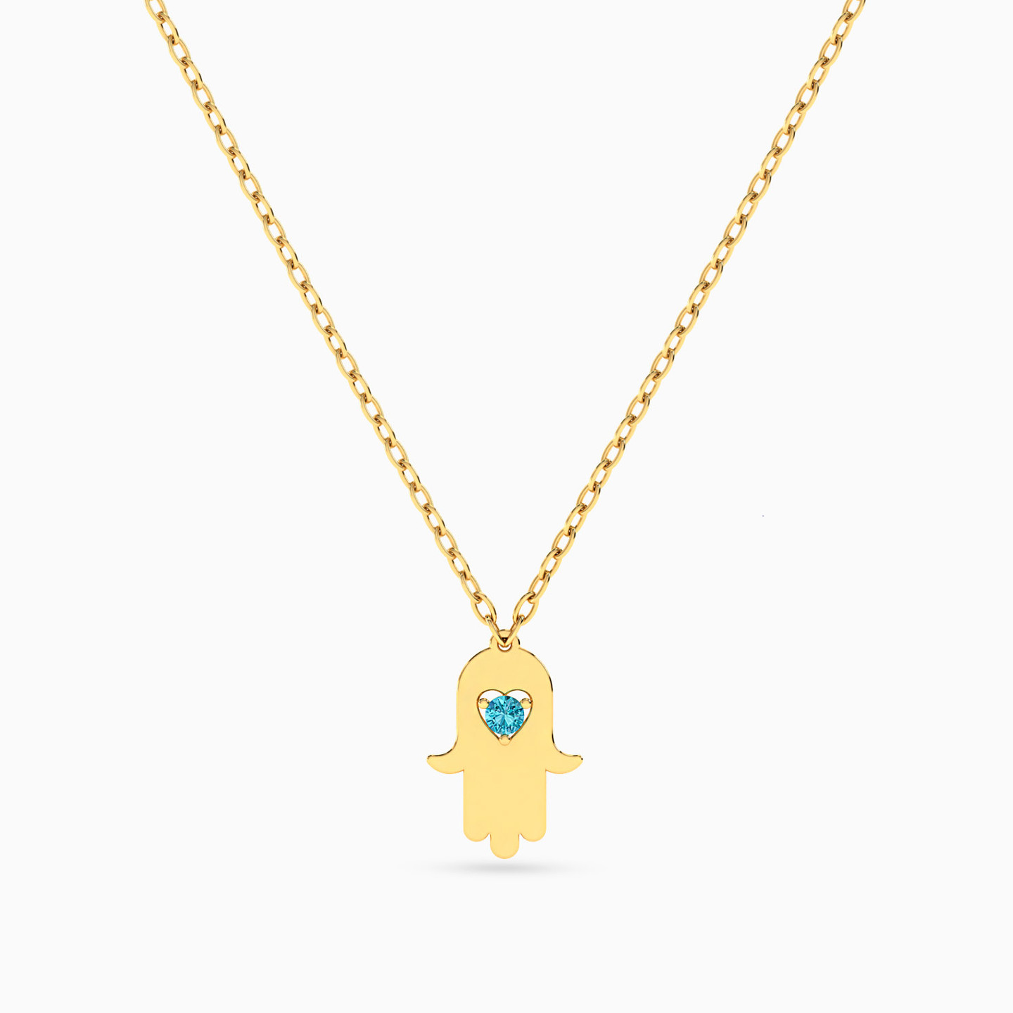 18K Gold Colored Stones Pendant Necklace