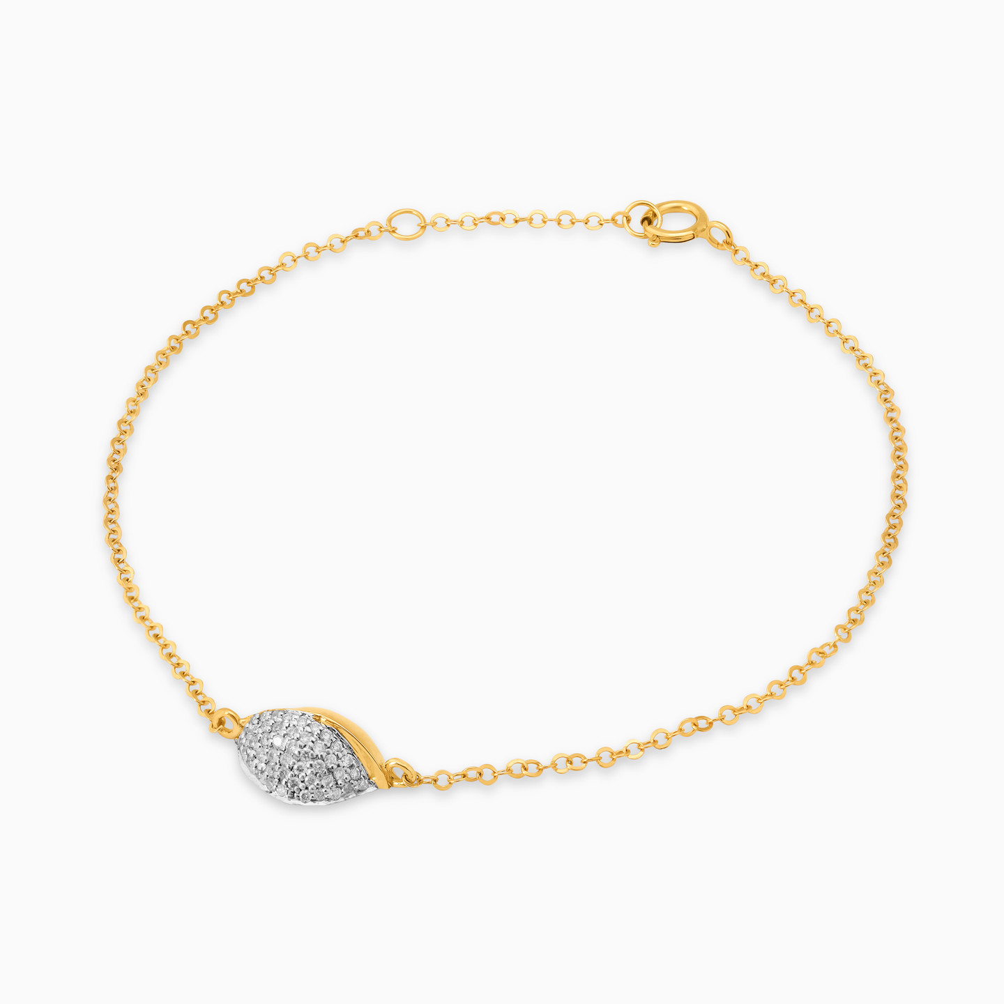 Pear Diamond Chain Bracelet in 18K Gold - 3 Pear Diamond Chain Bracelet in 18K Gold - 3