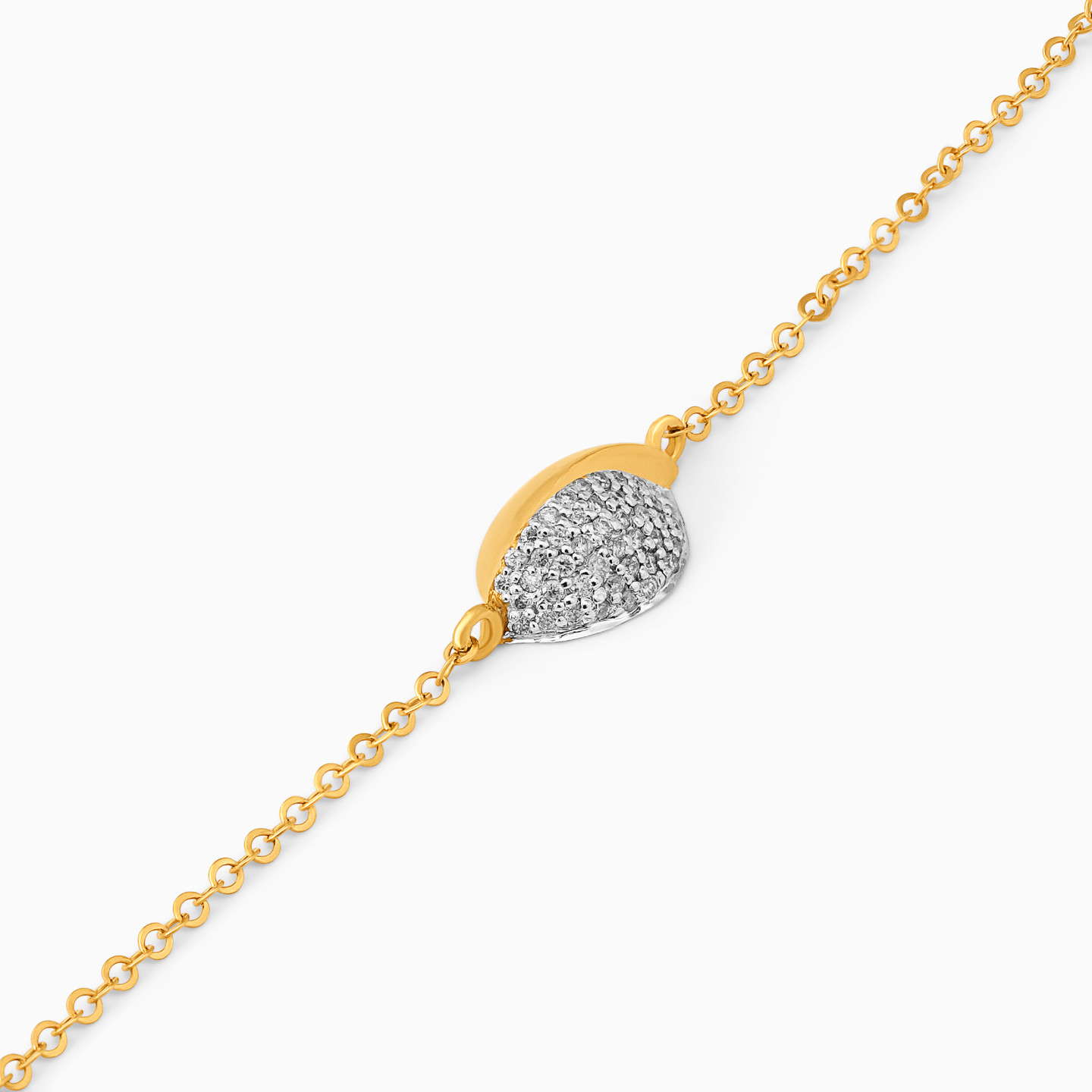 Pear Diamond Chain Bracelet in 18K Gold - 4 Pear Diamond Chain Bracelet in 18K Gold - 4