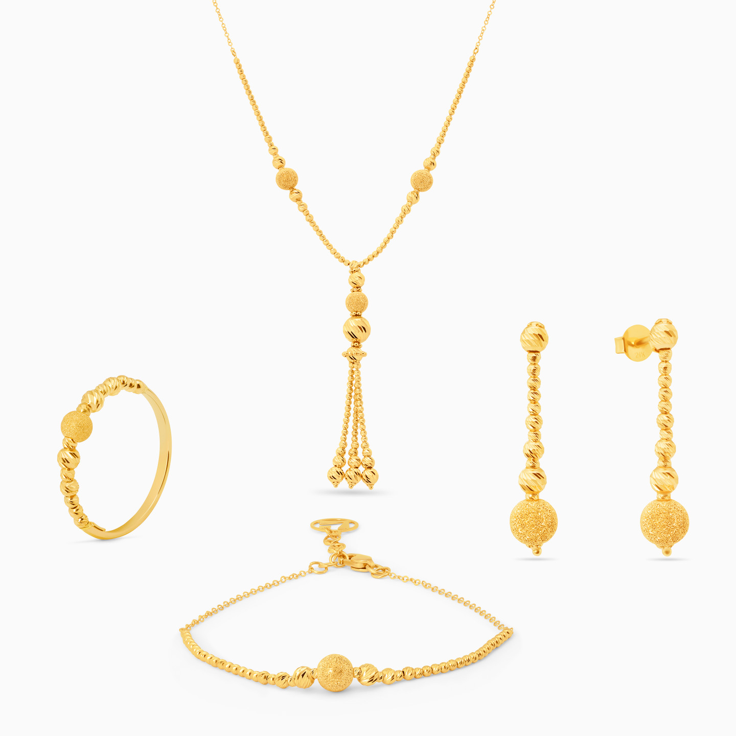 طقم كامل خرز عيار 21 قيراط (4 قطع) طقم كامل خرز عيار 21 قيراط (4 قطع)