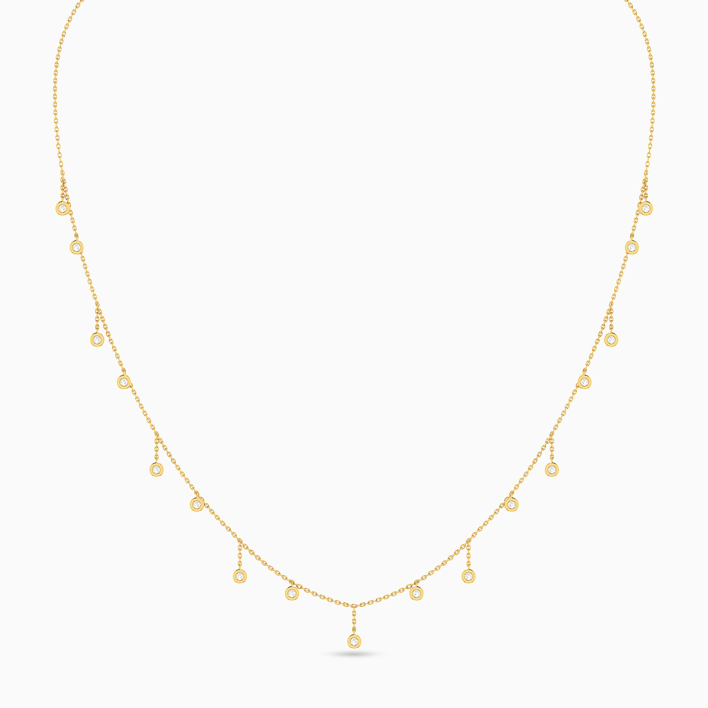 Circle Diamond Chain Necklace in 18K Gold Circle Diamond Chain Necklace in 18K Gold