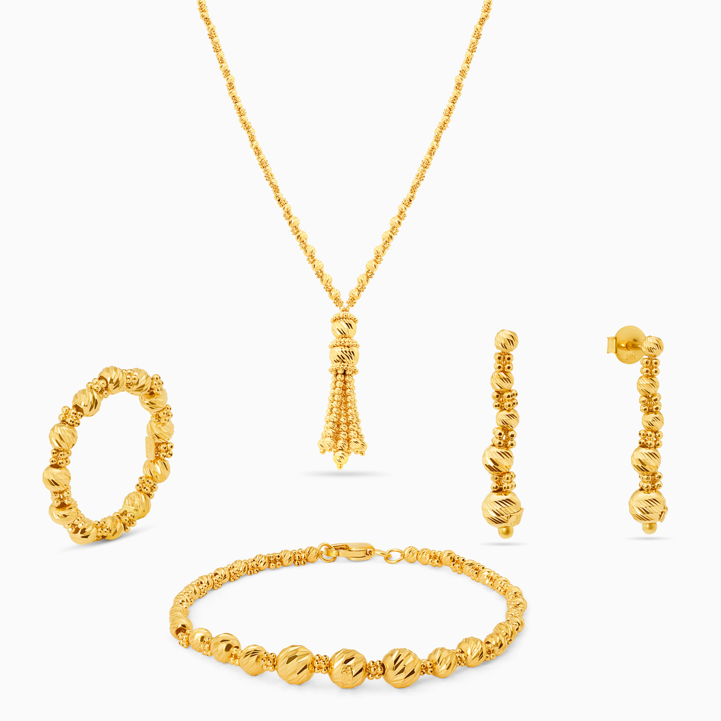 21K Gold Jewelry Set - 4 Pieces