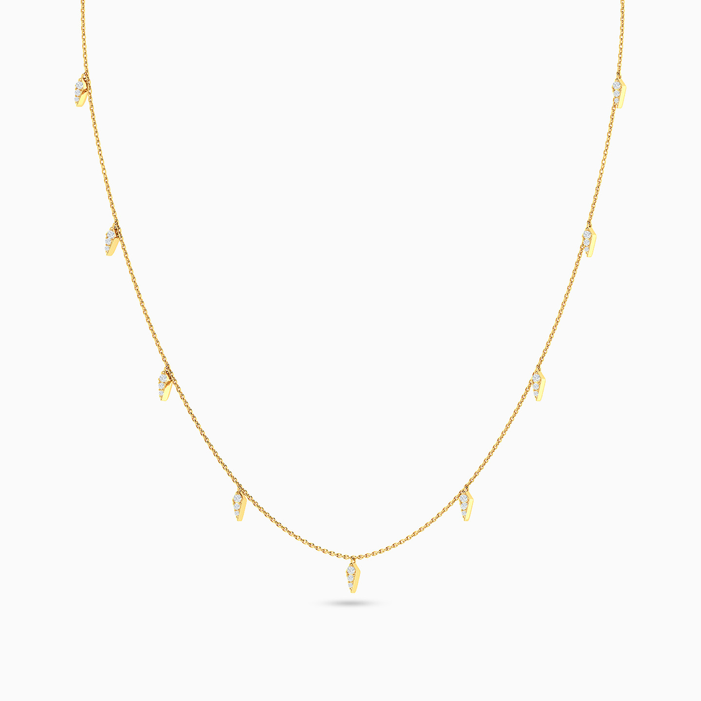 Rhombus Diamond Chain Necklace in 18K Gold - 3 Rhombus Diamond Chain Necklace in 18K Gold - 3