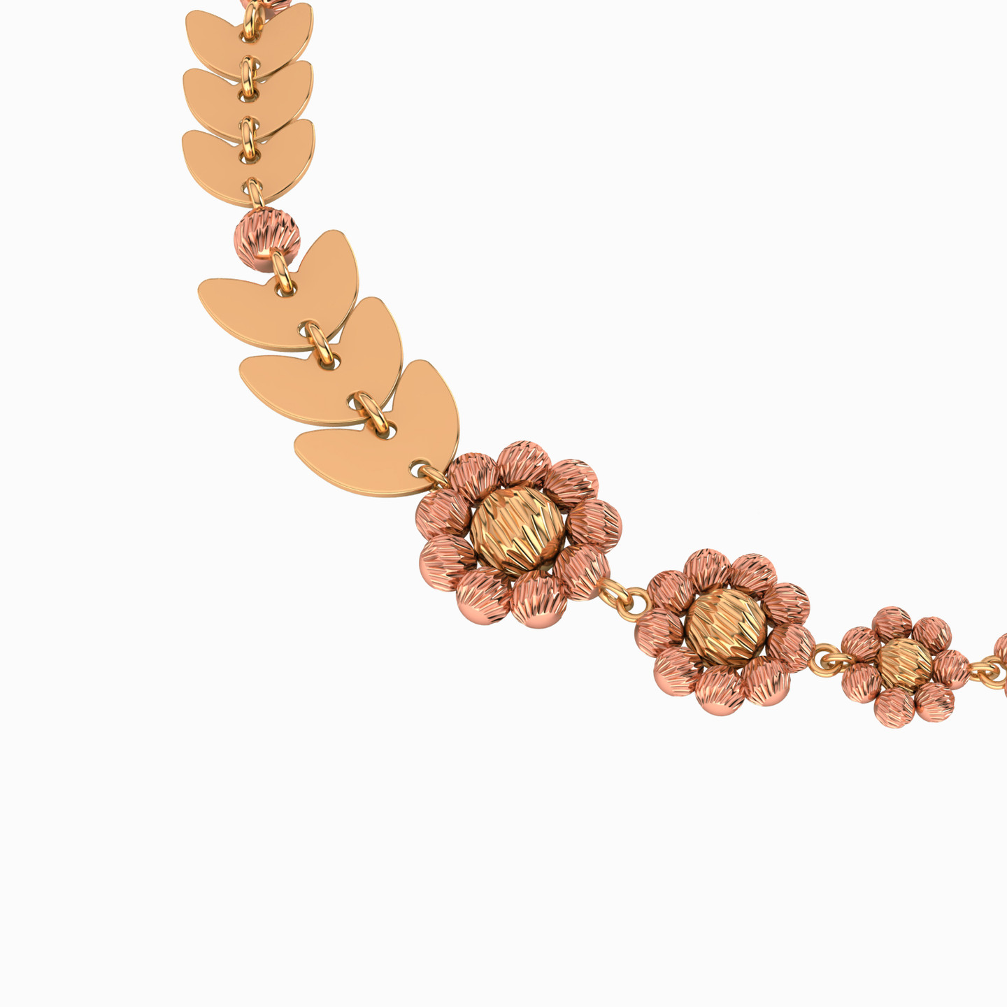 Flower Chain Bracelet in 21K Gold - 3 Flower Chain Bracelet in 21K Gold - 3