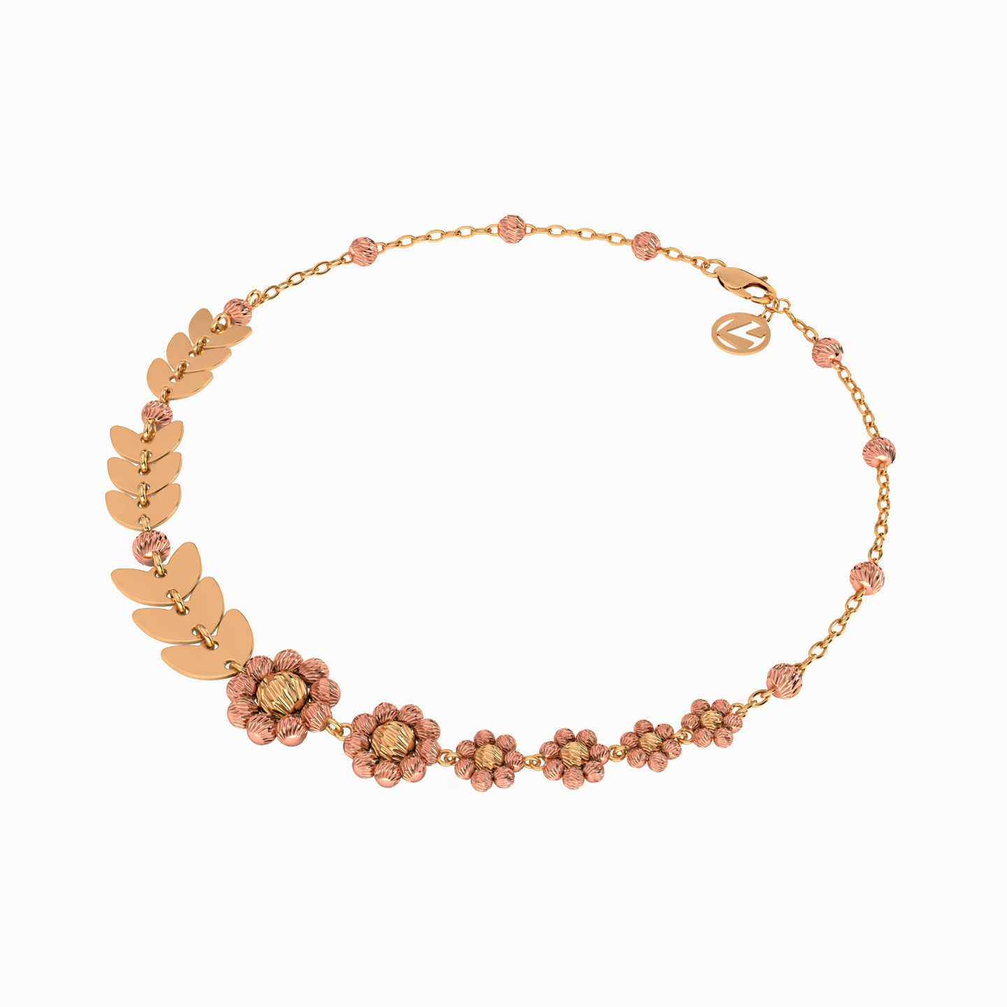 Flower Chain Bracelet in 21K Gold - 2 Flower Chain Bracelet in 21K Gold - 2