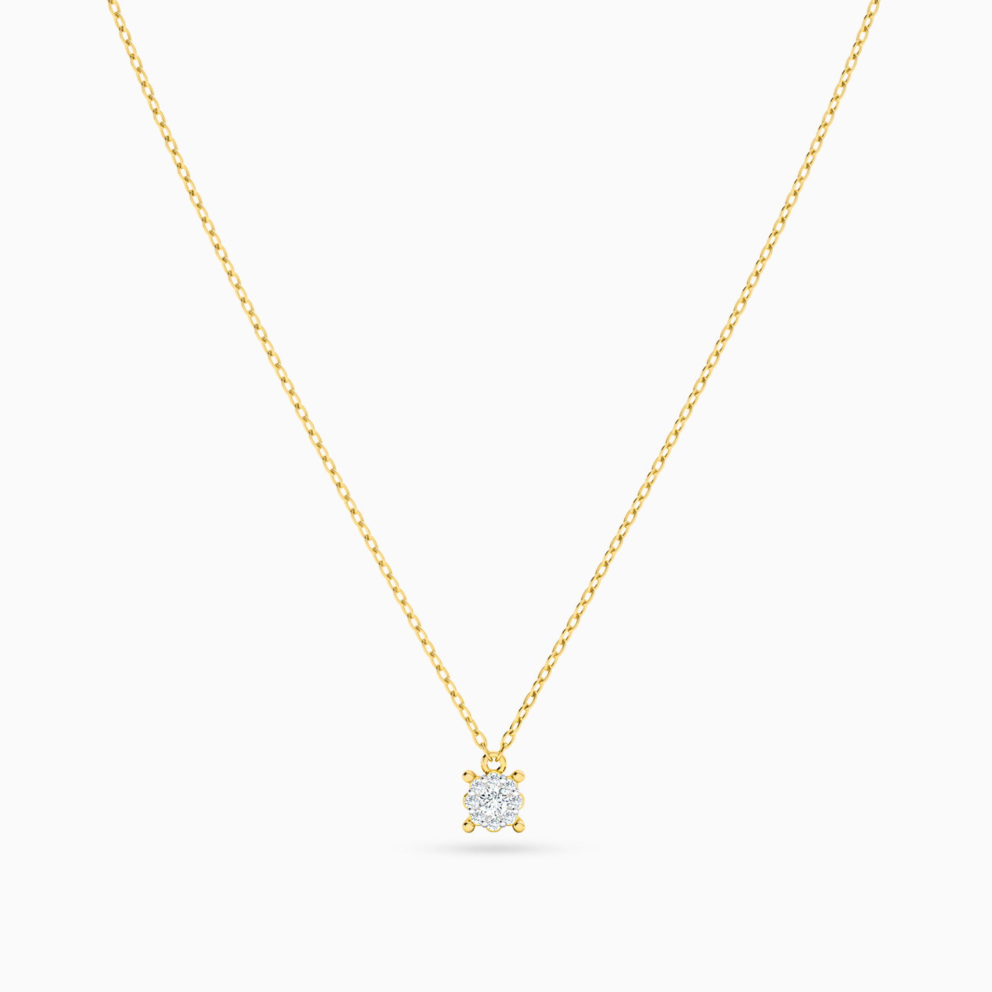 Circle Diamonds Necklace In 18K Gold - 3 Circle Diamonds Necklace In 18K Gold - 3