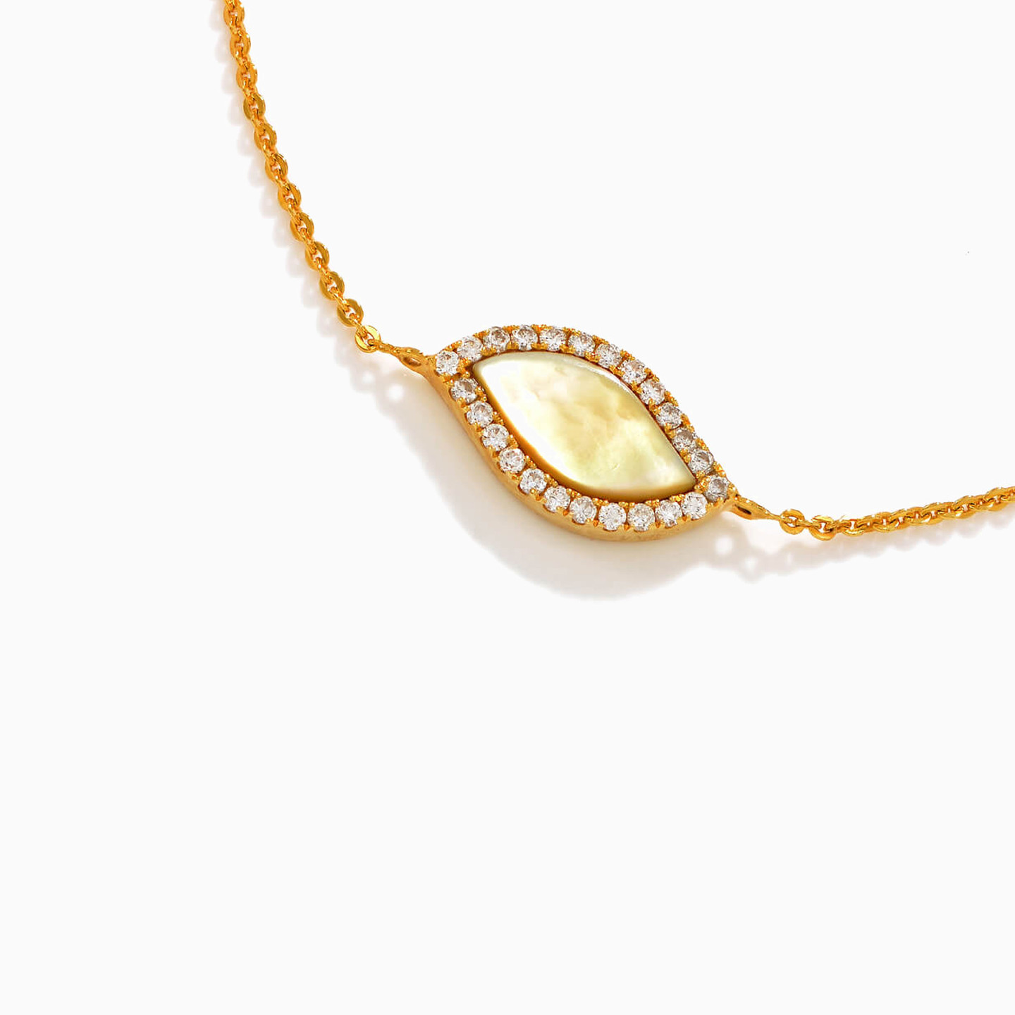 Marquise Diamond & Yellow Stone Chain Bracelet in 18K Gold - 2 Marquise Diamond & Yellow Stone Chain Bracelet in 18K Gold - 2