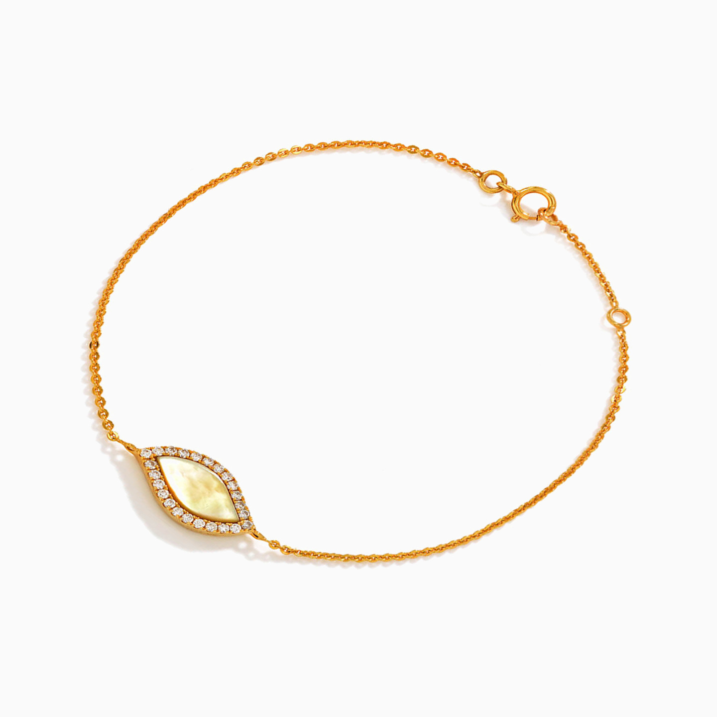 Marquise Diamond & Yellow Stone Chain Bracelet in 18K Gold Marquise Diamond & Yellow Stone Chain Bracelet in 18K Gold