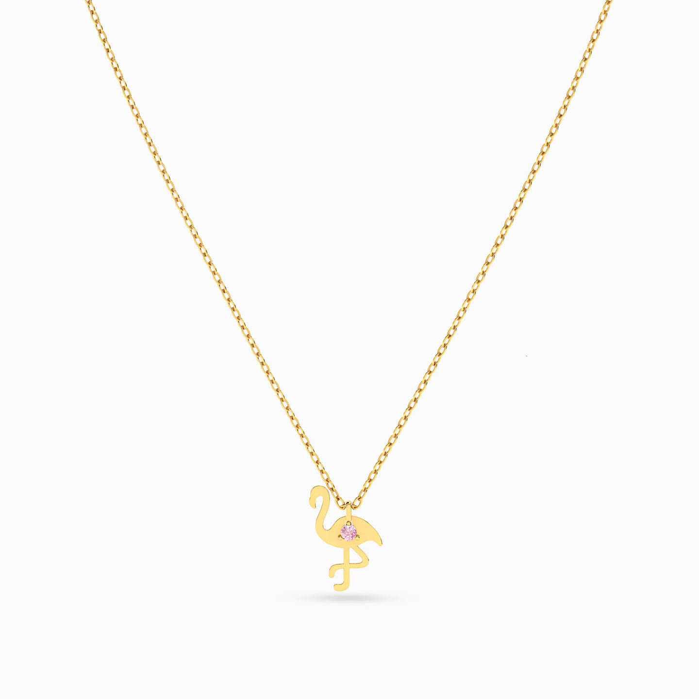 Flamingo Rose Stone Necklace In 18K Gold - 3 Flamingo Rose Stone Necklace In 18K Gold - 3