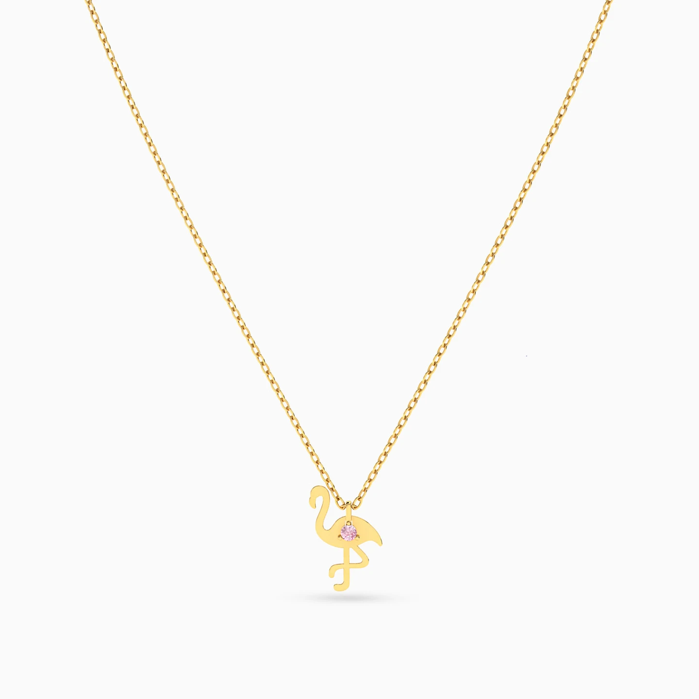 Flamingo Rose Stone Necklace in 18K Gold - 4 Flamingo Rose Stone Necklace in 18K Gold - 4