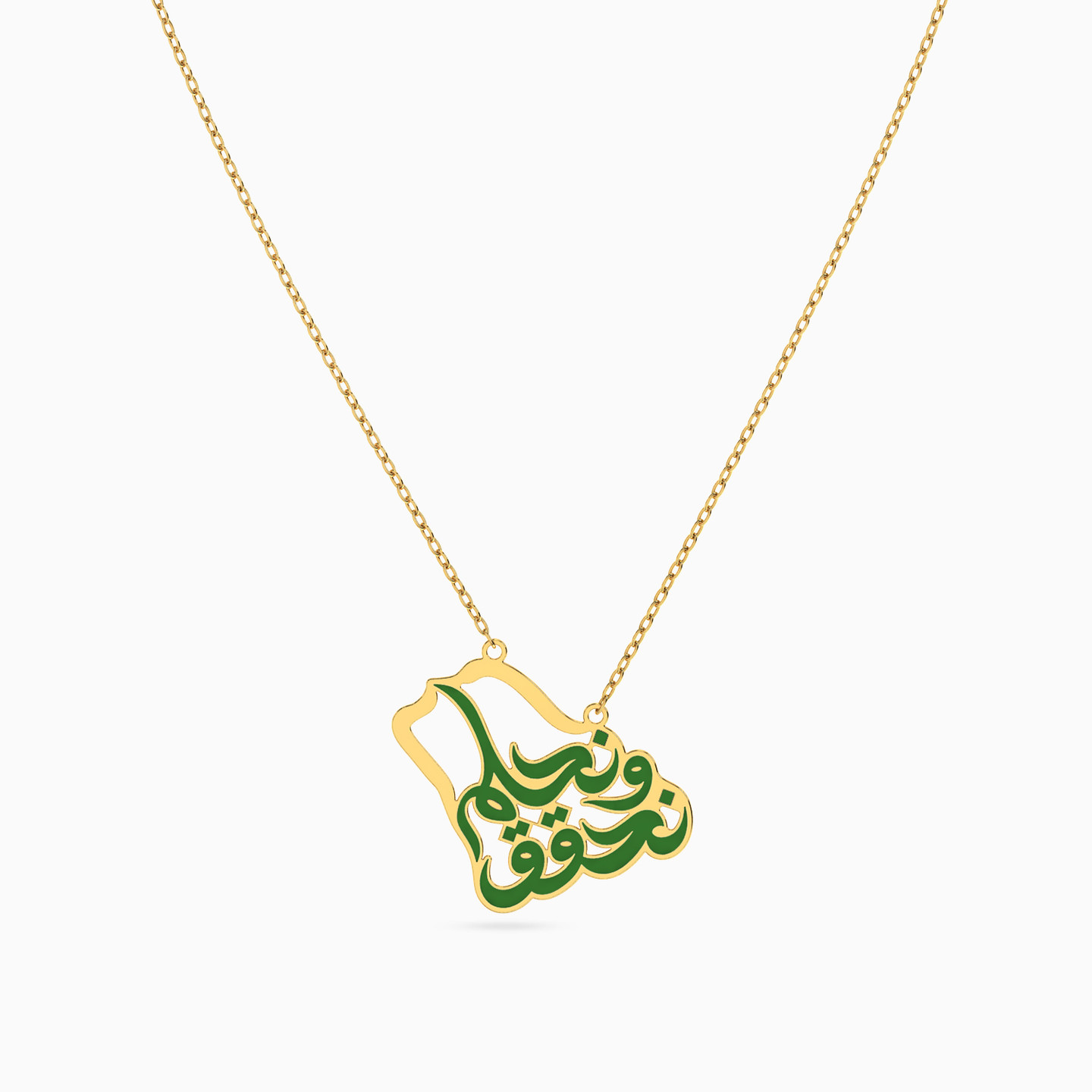 18K Gold Enamel Coated Pendant Necklace - 3