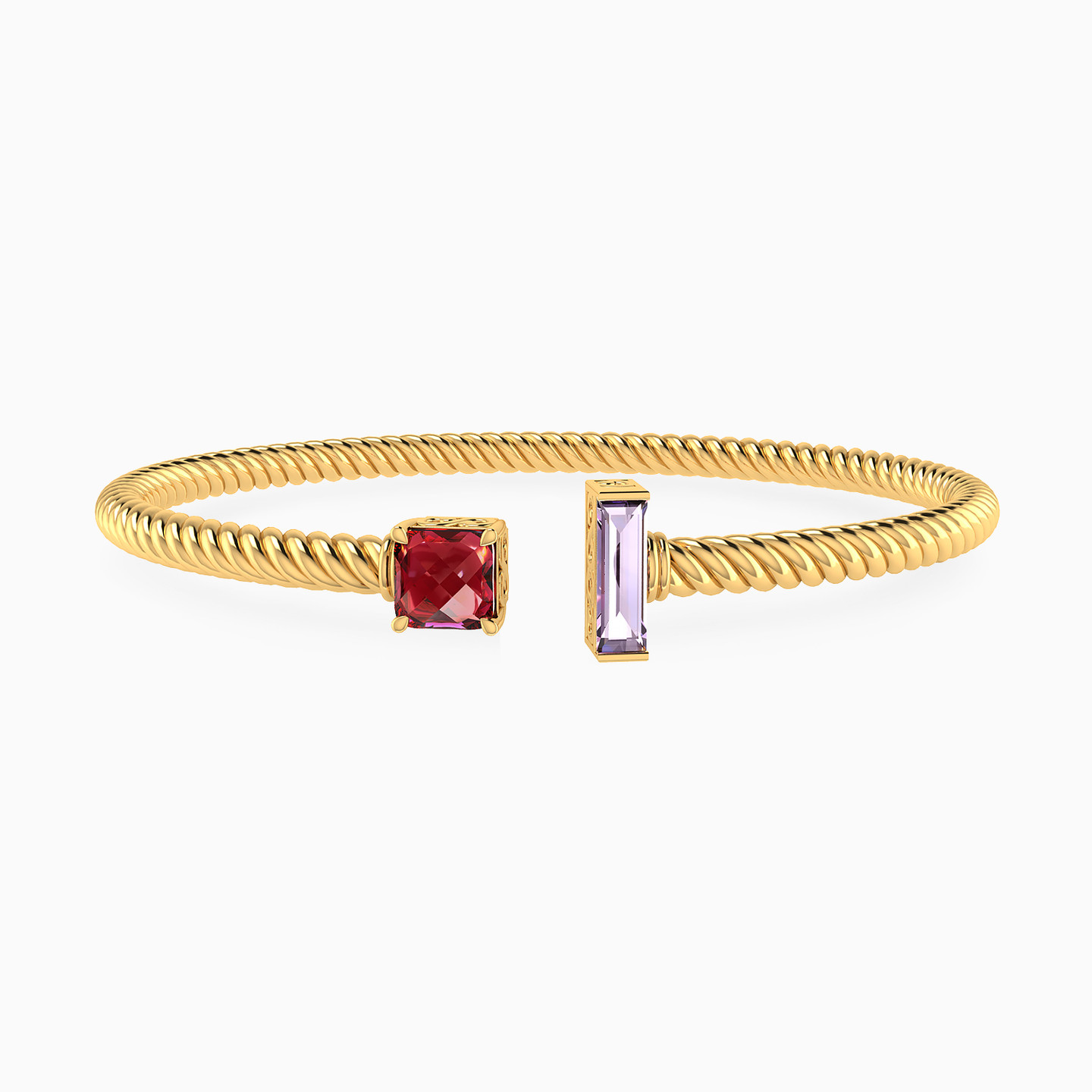 Multishaped Colored Stones Cuff Bracelet in 18K Gold Multishaped Colored Stones Cuff Bracelet in 18K Gold