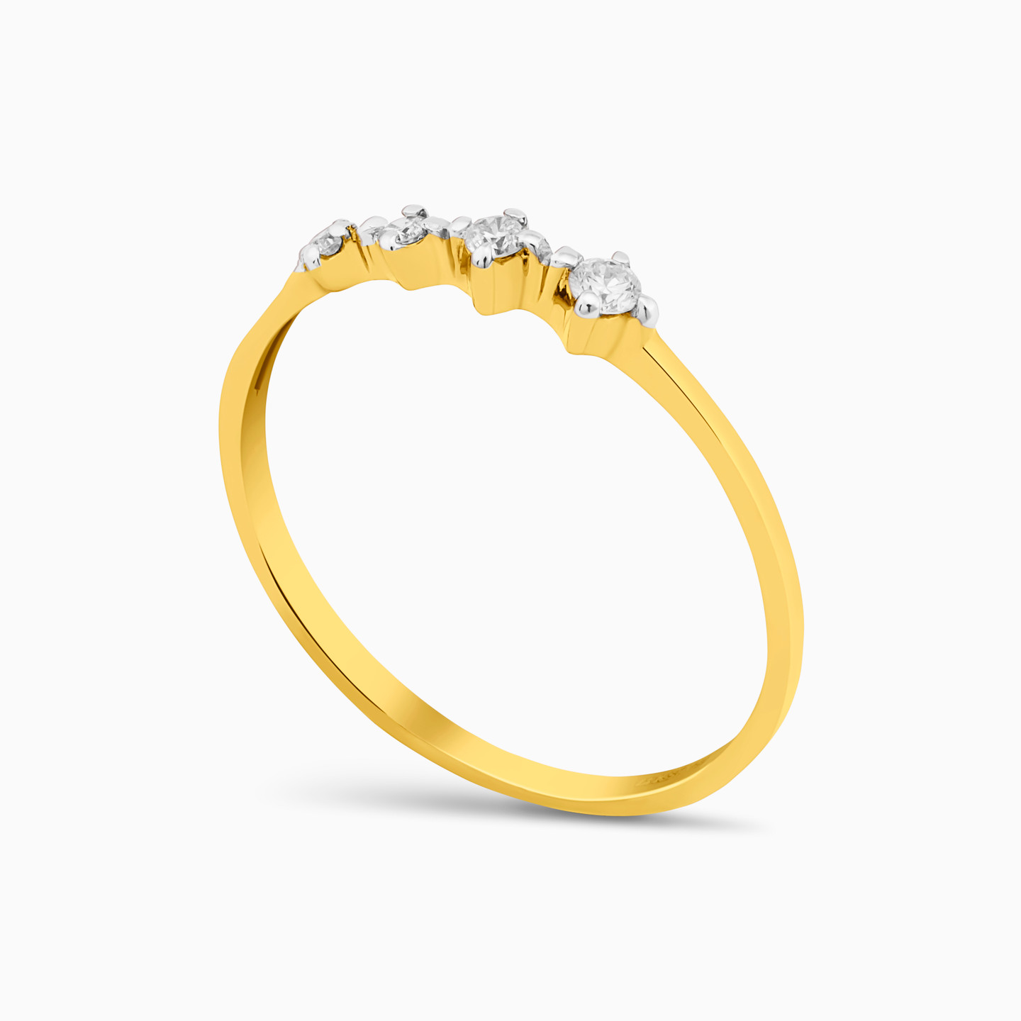Brilliant Diamonds Ring in 18K Gold - 2 Brilliant Diamonds Ring in 18K Gold - 2