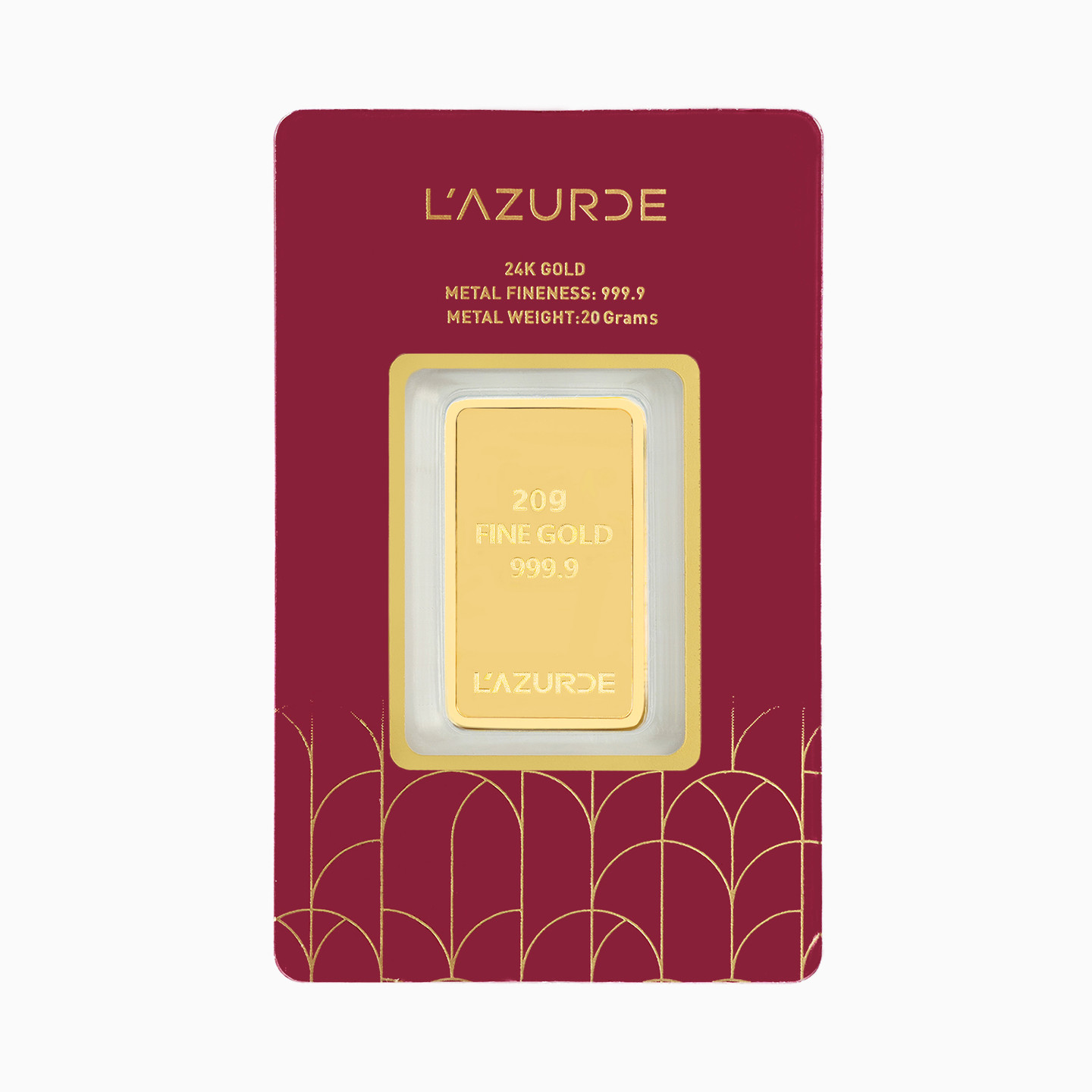  سبيكة ذهب 20 جرام شكل كثبان رملية عيار 24 قيراط  - 3