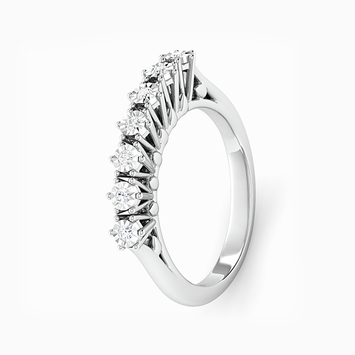 خاتم توينز ذهب دائري عيار 18 قيراط مزين بالألماس   - 5