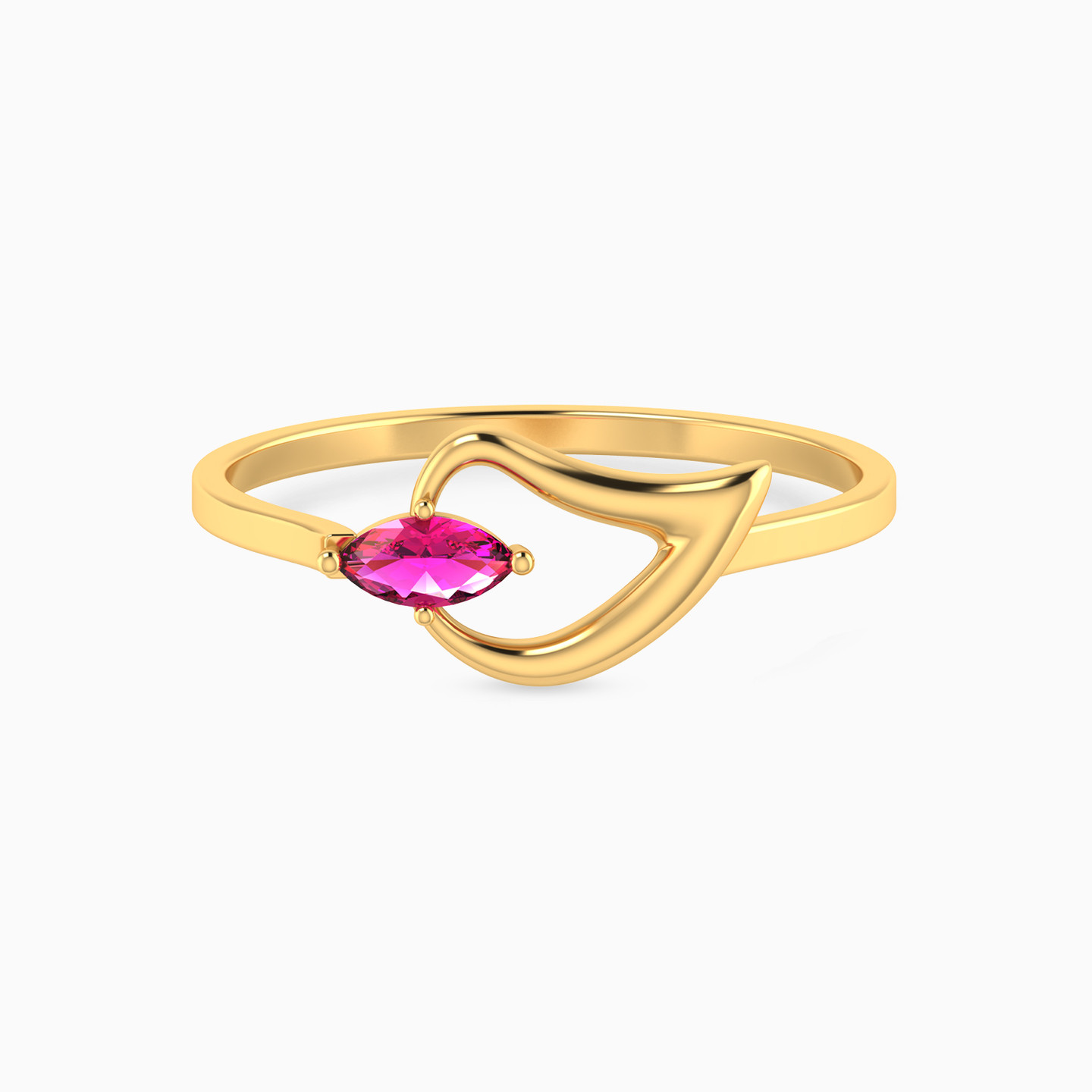 18K Gold Colored Stones Statement Ring