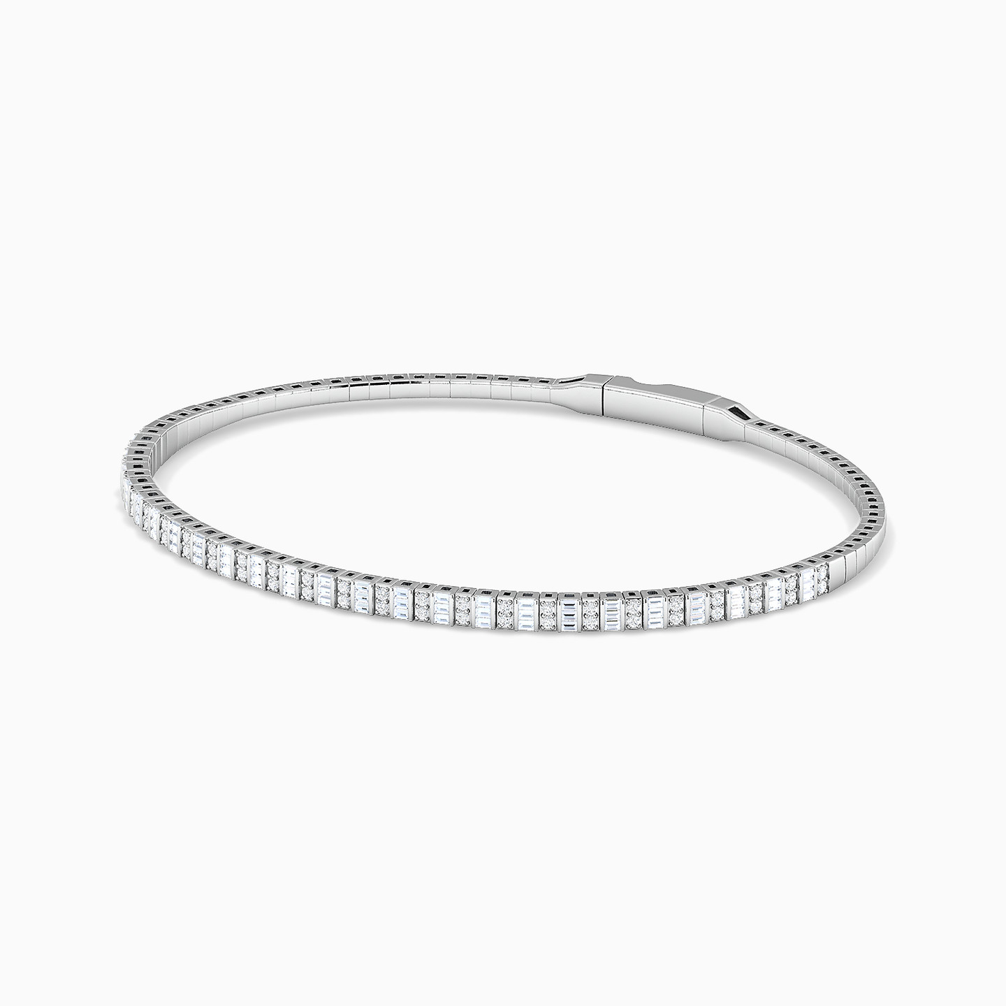 18K Gold Diamond Bangle Bracelet - 3