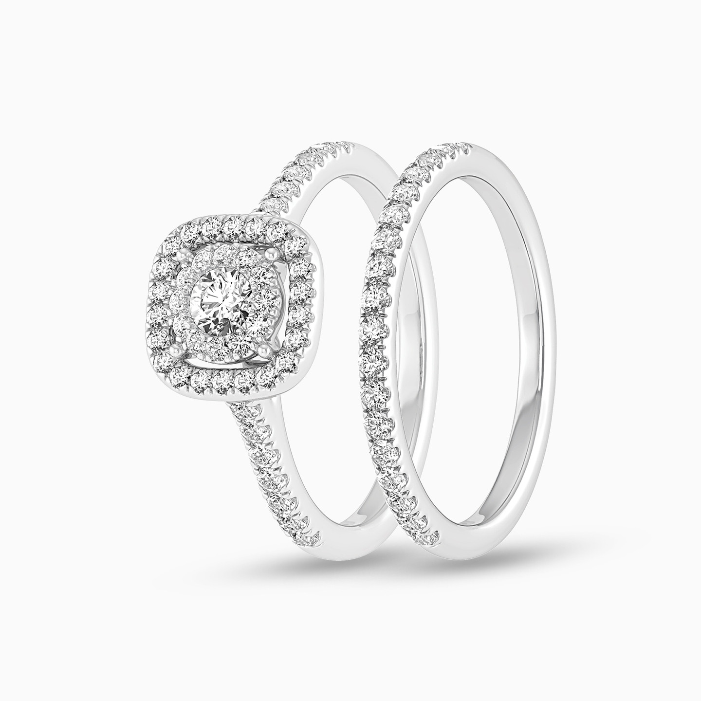 Square Diamond Twin Rings in 18K Gold Square Diamond Twin Rings in 18K Gold