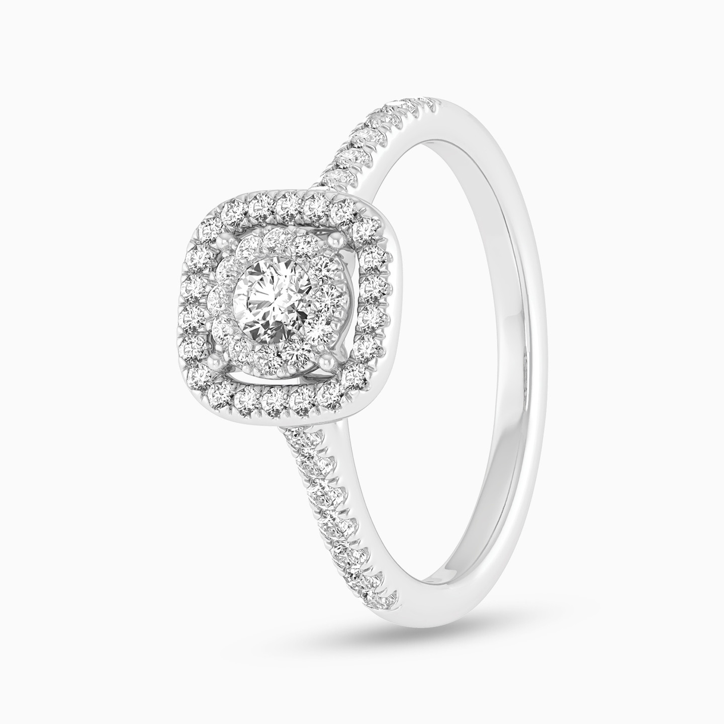 Square Diamond Twin Rings in 18K Gold - 2 Square Diamond Twin Rings in 18K Gold - 2