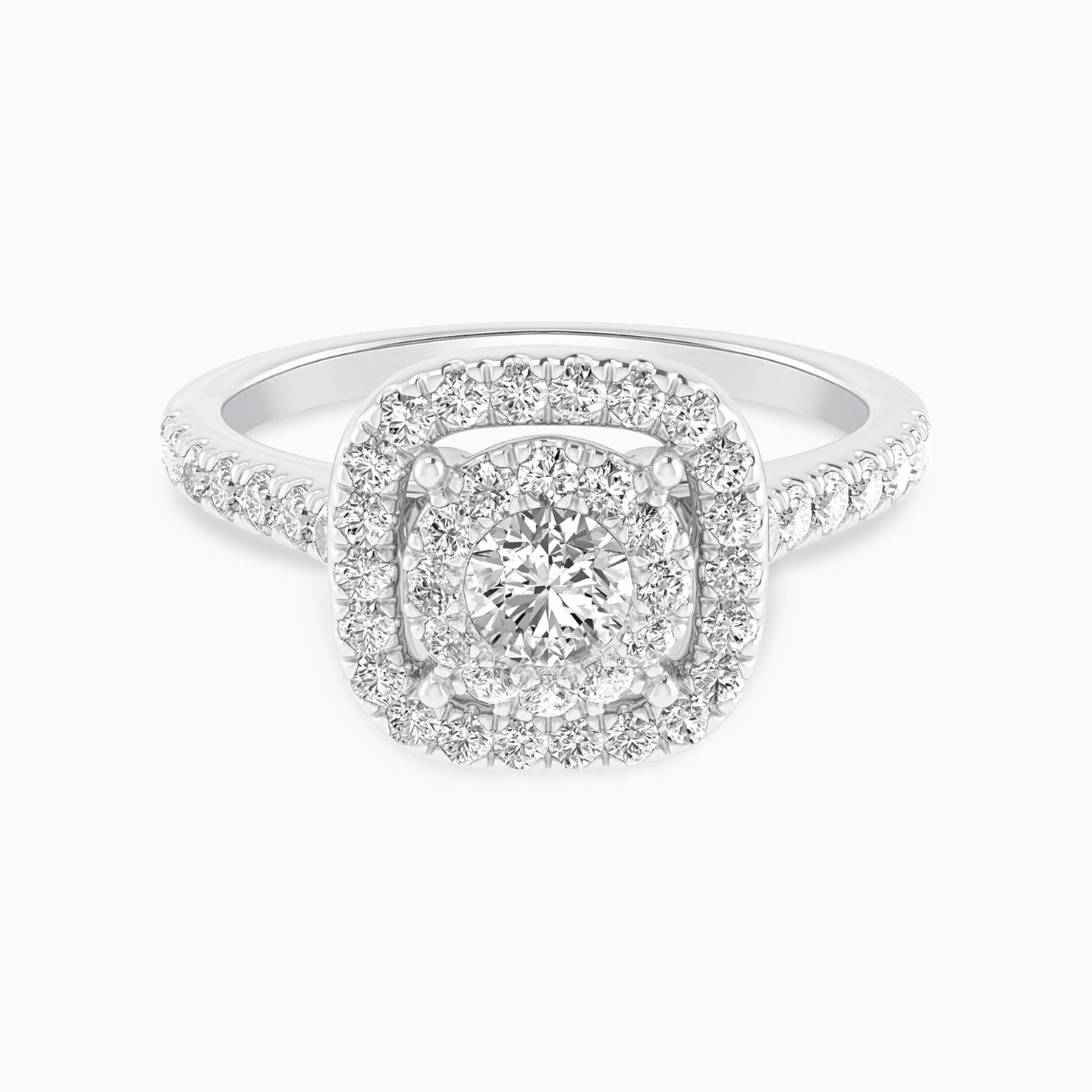 Square Diamond Twin Rings in 18K Gold - 4 Square Diamond Twin Rings in 18K Gold - 4