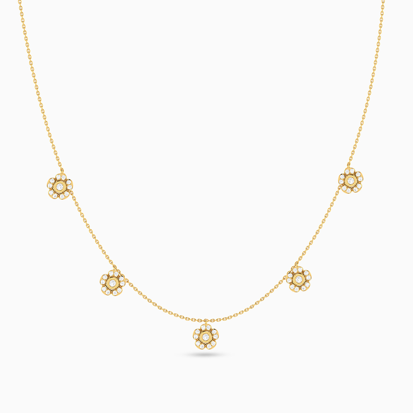 Flower Diamond Chain Necklace in 18K Gold Flower Diamond Chain Necklace in 18K Gold
