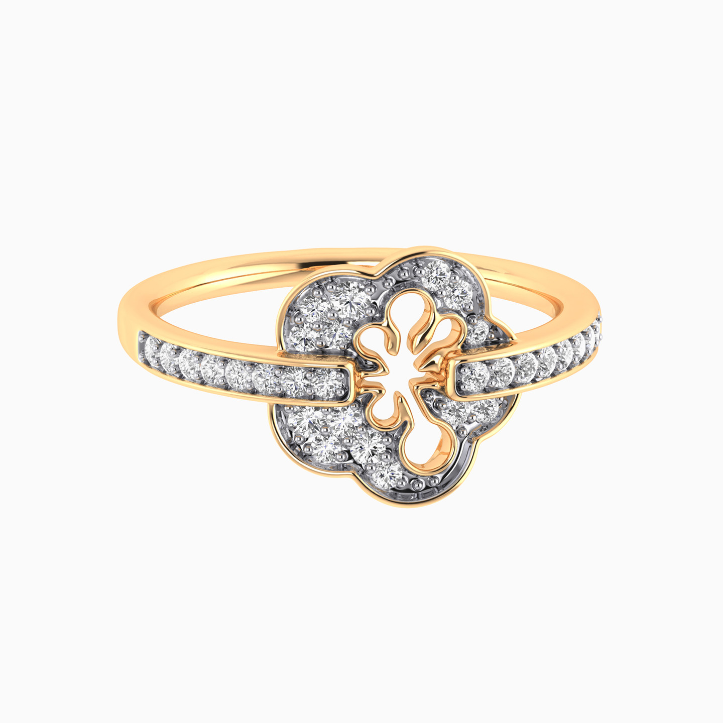 Flower Diamond Ring in 18K Gold - 2 Flower Diamond Ring in 18K Gold - 2