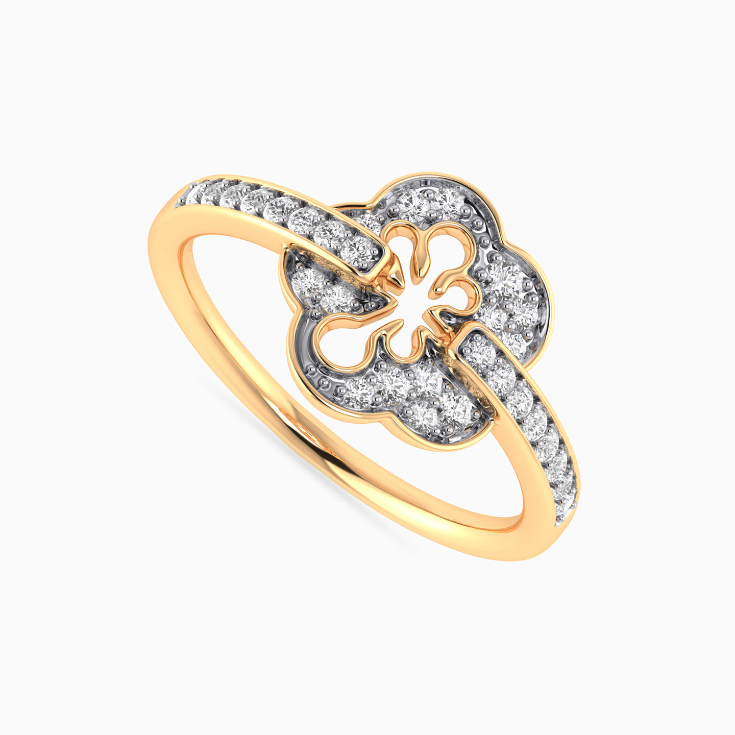 Flower Diamond Ring in 18K Gold - 3 Flower Diamond Ring in 18K Gold - 3