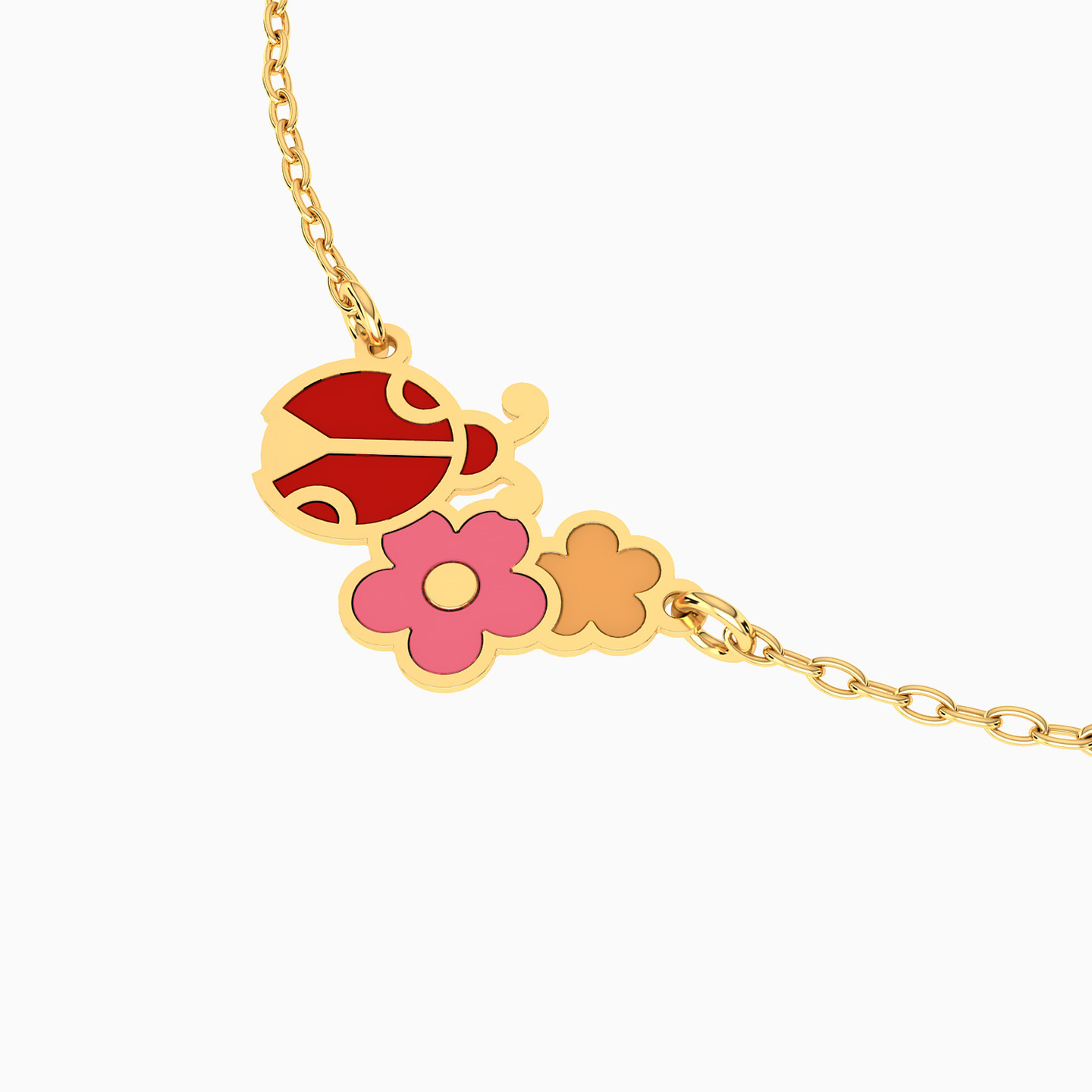 Kids Ladybug Chain Bracelet in 18K Gold - 3 Kids Ladybug Chain Bracelet in 18K Gold - 3