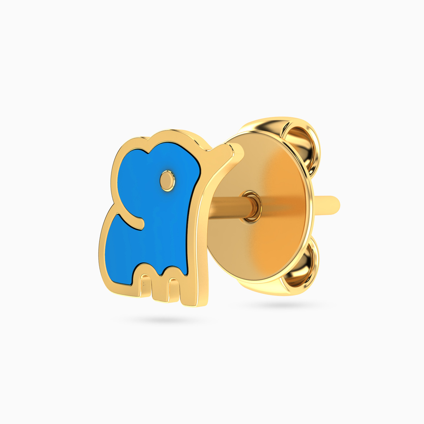 Kids 18K Gold Enamel Coated Stud Earrings - 3